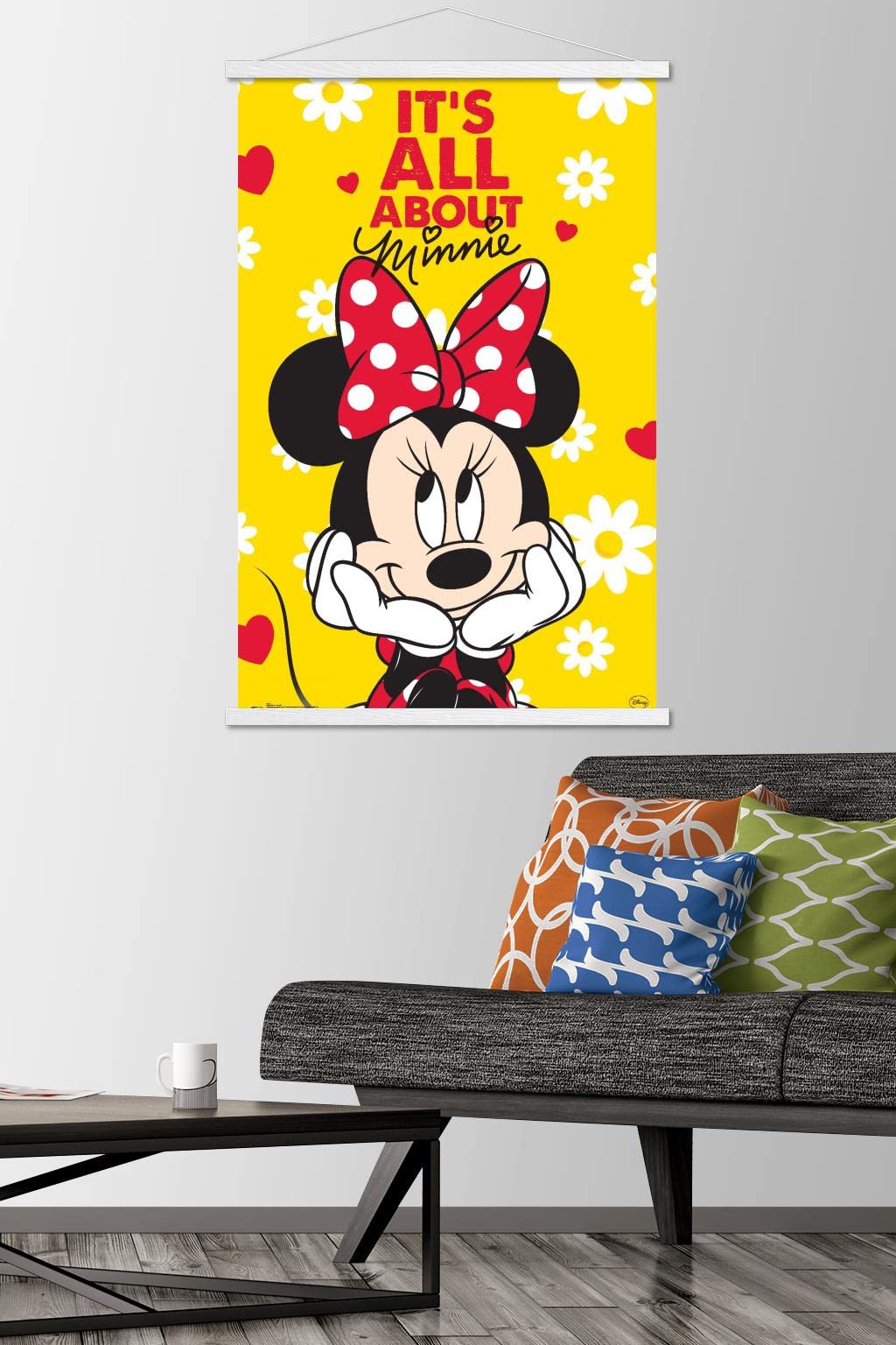 Trends International Disney Minnie Mouse - Classic Wall Poster, 22.375'' X 34'', Premium Print And White Hanger Bundle
