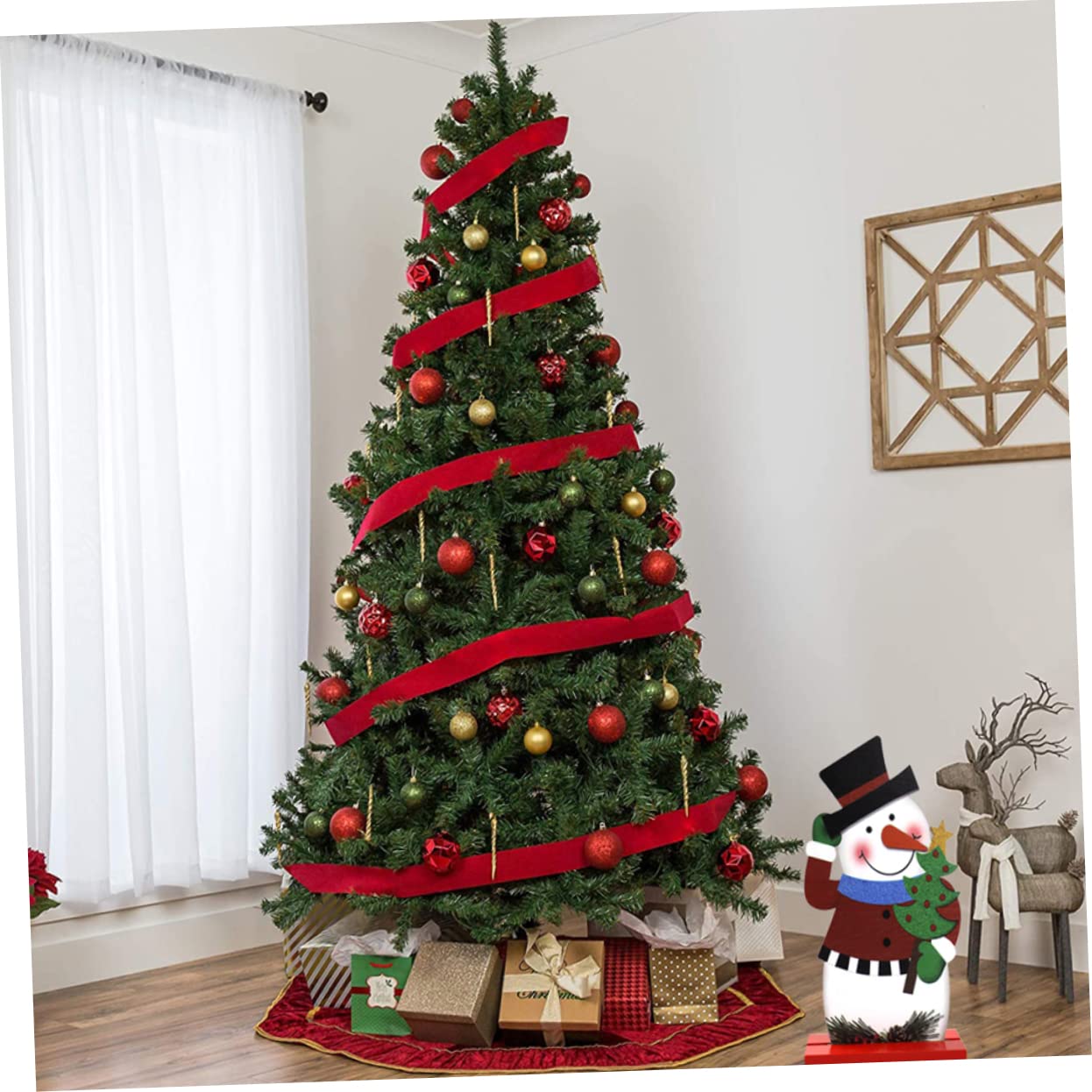 Garneck 1pc Christmas Snowman Ornament Wooden Xmas Decoration Adorable Desktop Adornment for Holiday Parties Birthdays Weddings