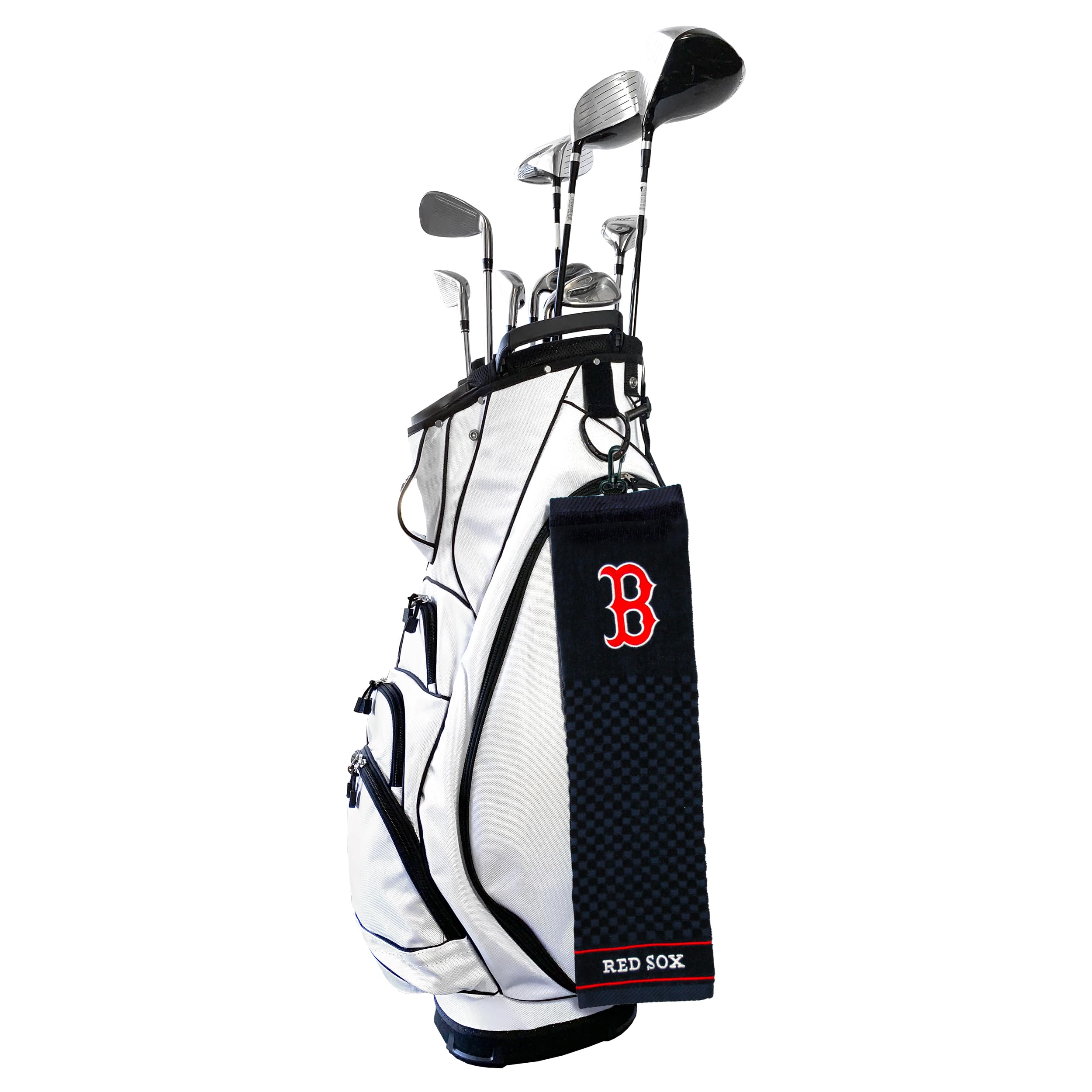 Team Golf Mlb Boston Red Sox Embroidered Golf Towel Embroidered Golf Towel, Checkered Scrubber Design, Embroidered Logo