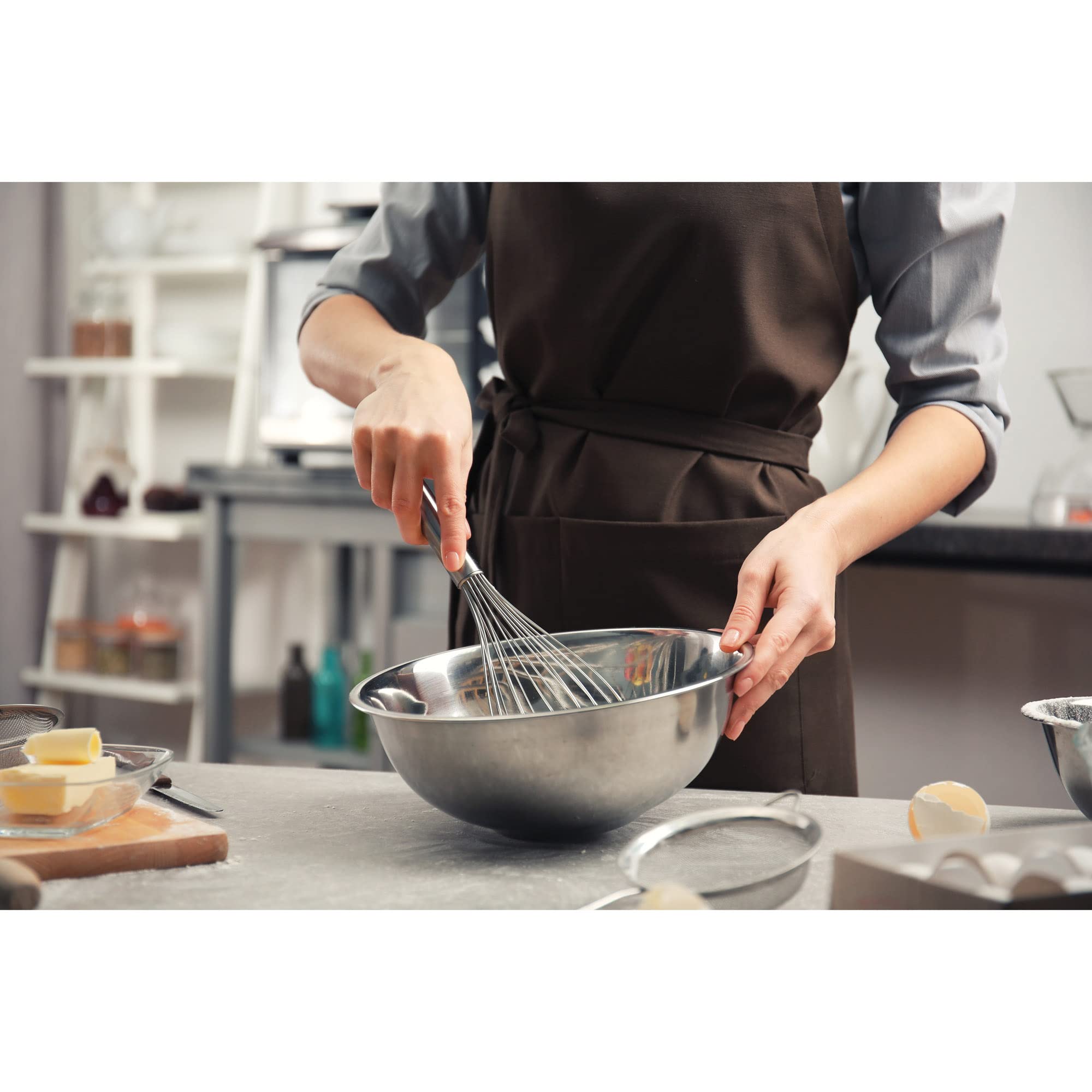 Hic Kitchen Mixing Bowl, 8-Quart Capacity, 18/8 Stainless Steel