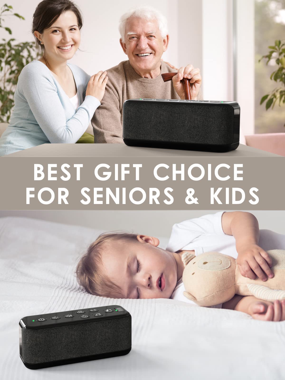 Portable White Noise Machine For Adults Kids With 42 Soothing Sounds, Rechargeable Travel Sound Machine, Rain & Ocean Sounds, Au