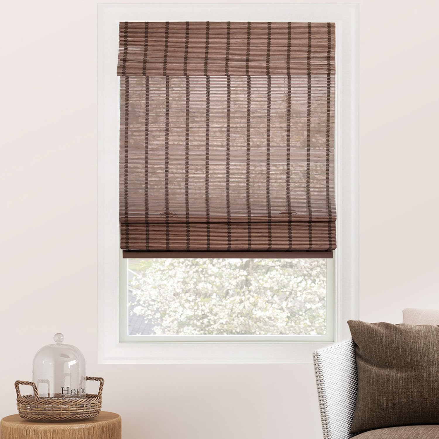CHICOLOGY Home, Roman Bamboo Patio, Blinds, Window Shade, 36 W X 64 H, Bear