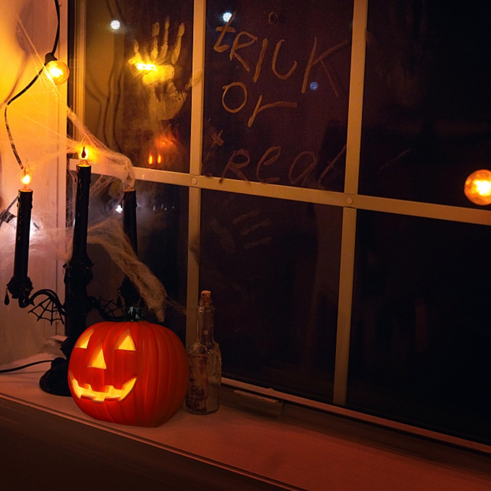 Hollow Out Jack-o-Lantern Lantern Decor Halloween Supply Pumpkin Light Pumpkin Decoration Party Light ation Party Supply Hallowe