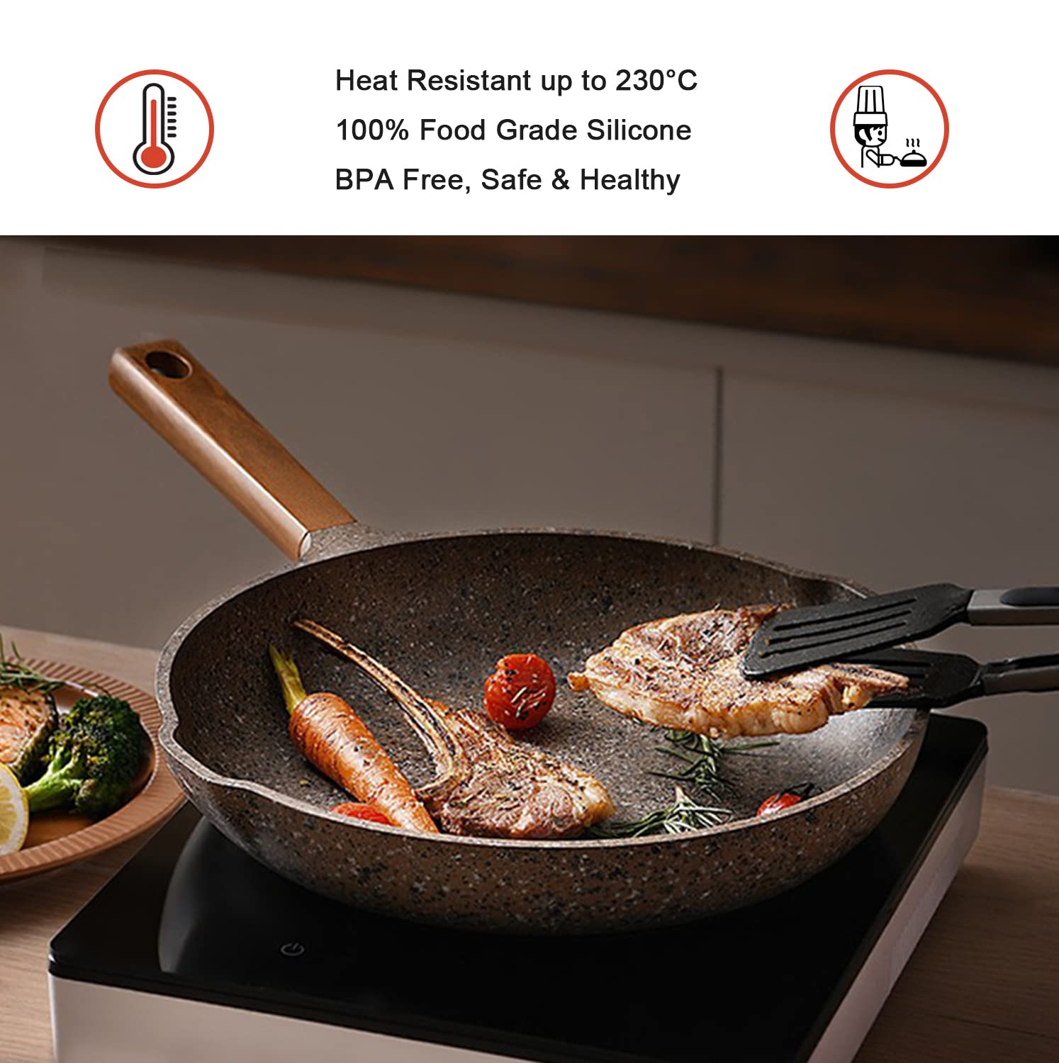 4 Pack Silicone Kitchen Cooking Tongs Set, Stainless Steel Nonstick Food Tong With Bpa Free Silicone Tips For Serving Pasta Spag