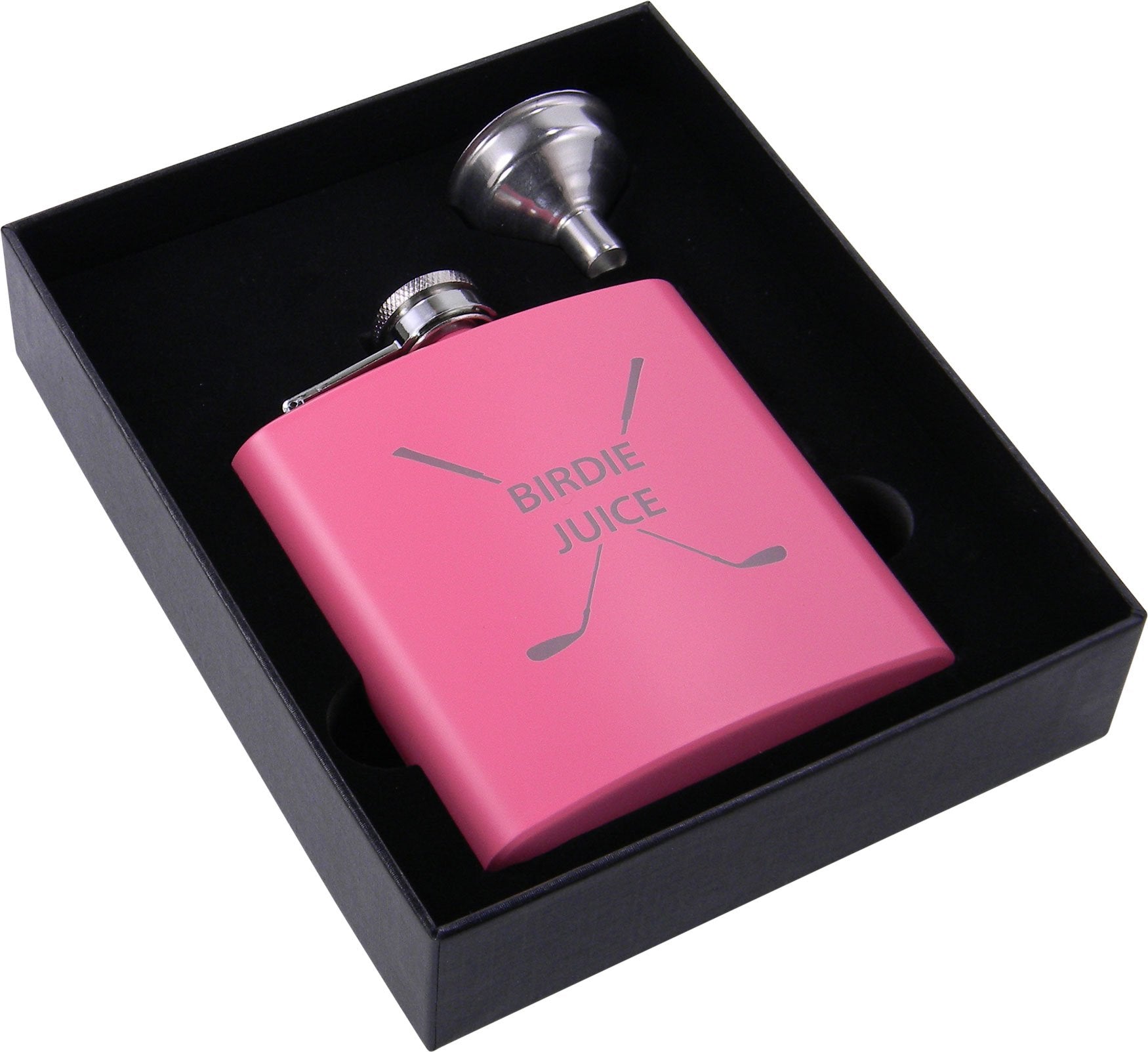 Golf Birdie Juice Flask  Funnel and Gift Box - Great Chirstmas  Birthday  Valentines Gift for Golfers (Pink)