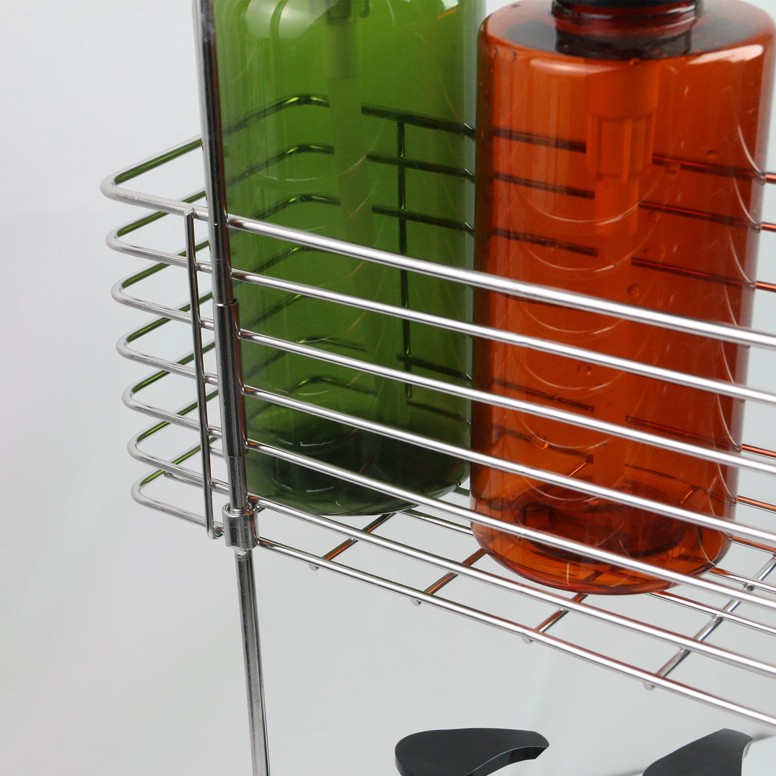 Antrader Hanging Shower Rack,Shower Caddy Hanging With Hooks,Hung On The Faucet Or The Door,The Back Hook Can Be Rotated,No Dril