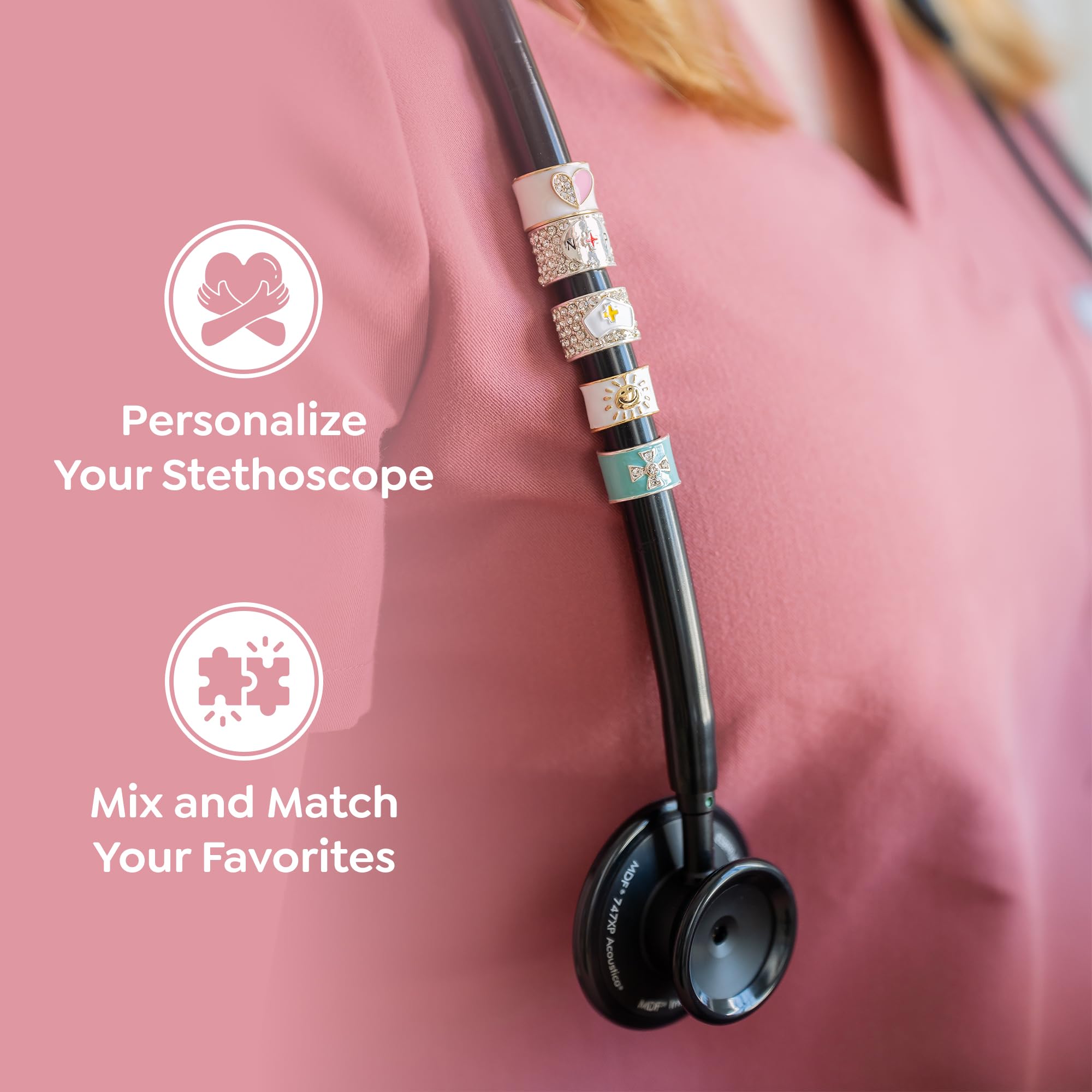 Charmed Custom Stethoscope Charms - Passion For Pizza Charm - Gifts For Nurses, Doctors, Veterinarians, Technicians, Surgeons, A