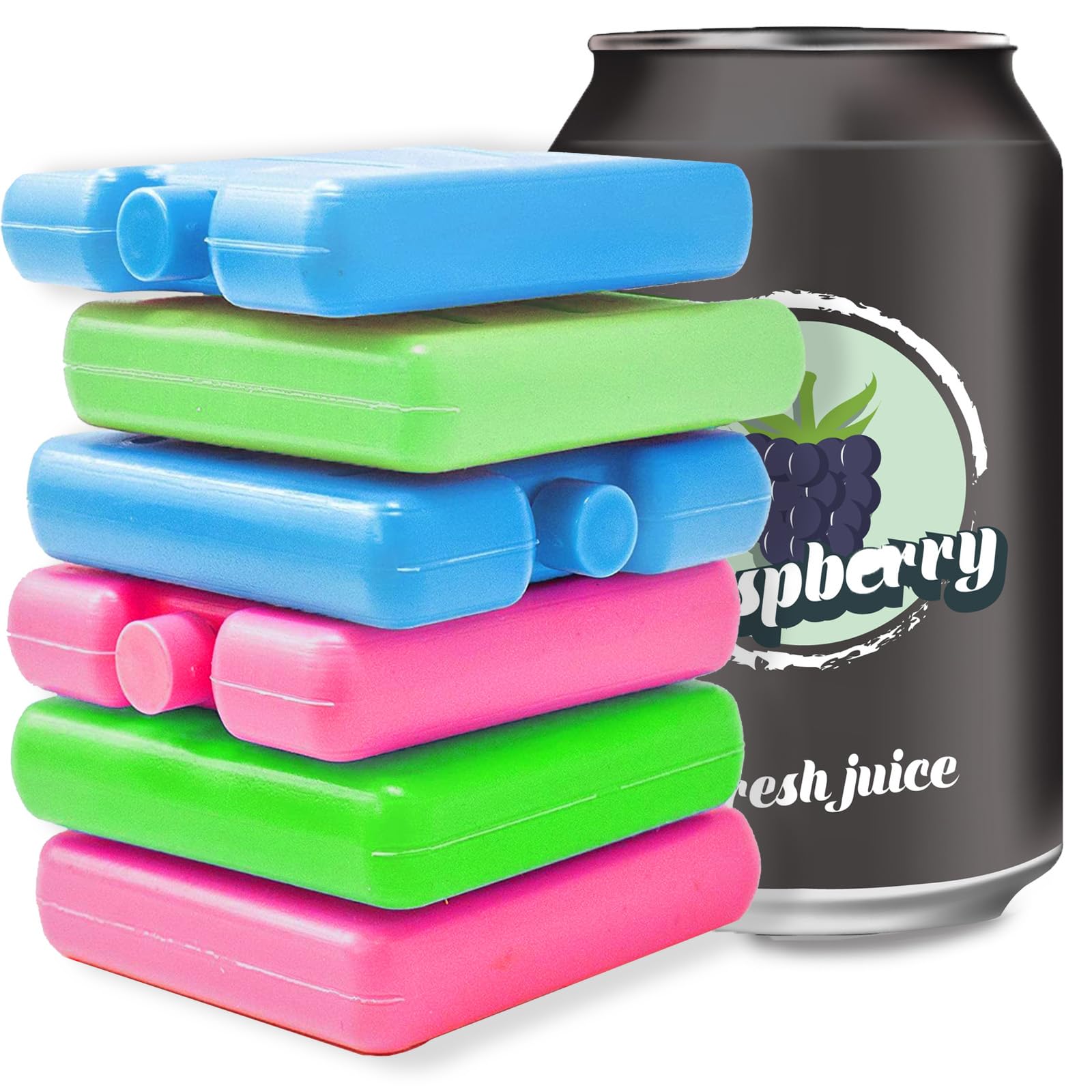 Kona Small Lunch Ice Packs Set Of 6 - Tsa Compliant Slim Reusable Freezer Packs, Approved Ice Replacement & Fits Most Anywhere,