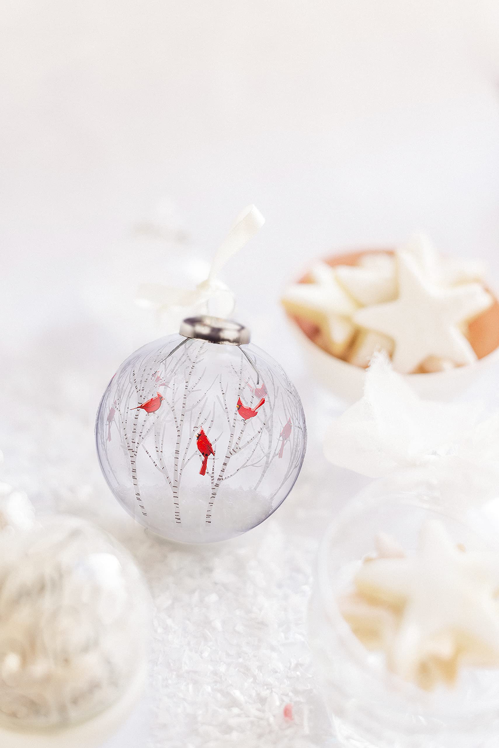 Abbott Collection Cardinal in Trees Ball Ornament-2.75 D