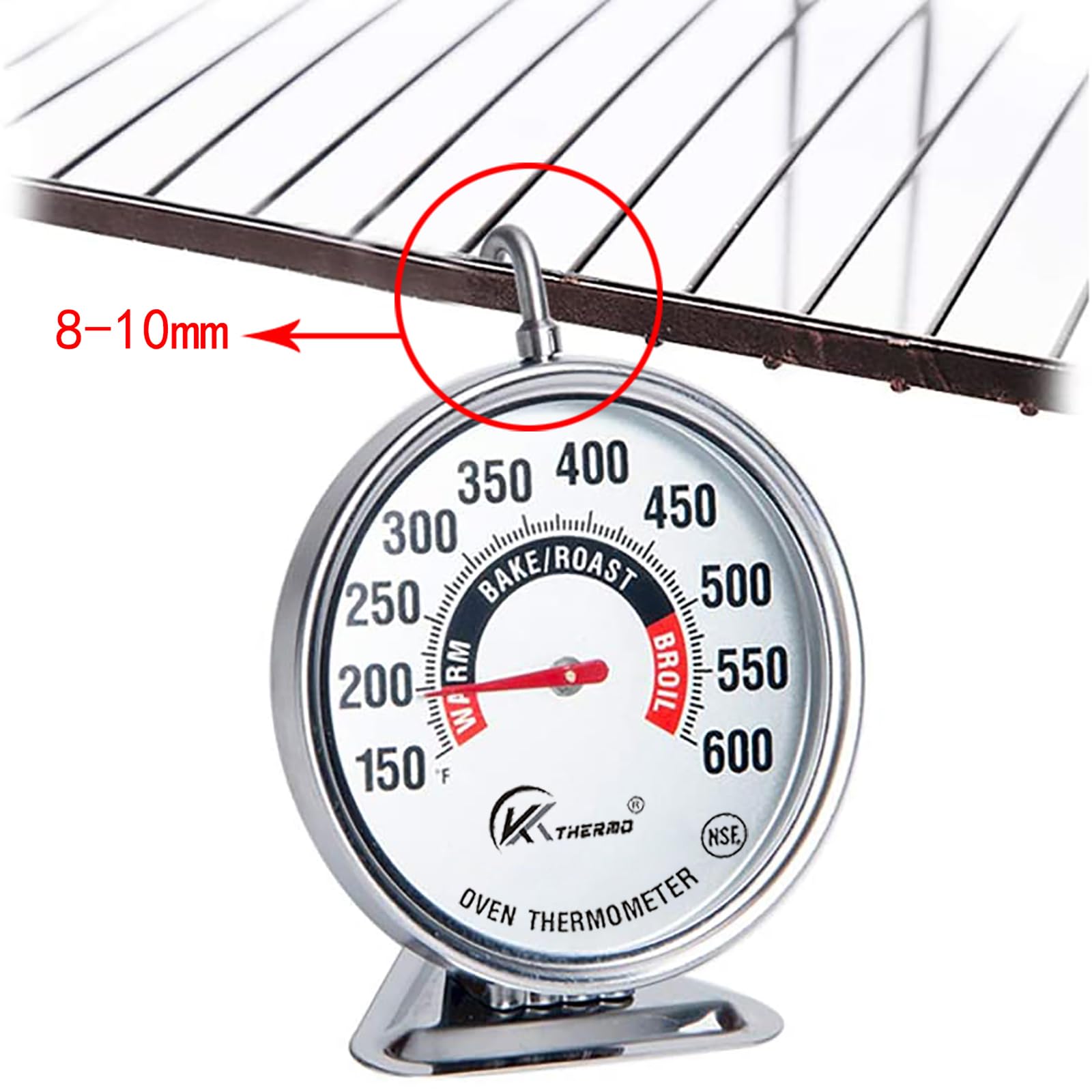 Kt Thermo Oven Thermometer150-600F, Oven Grill Fry Chef Smoker Analog Thermometer Instant Read Stainless Steel Kitchen Cooking T