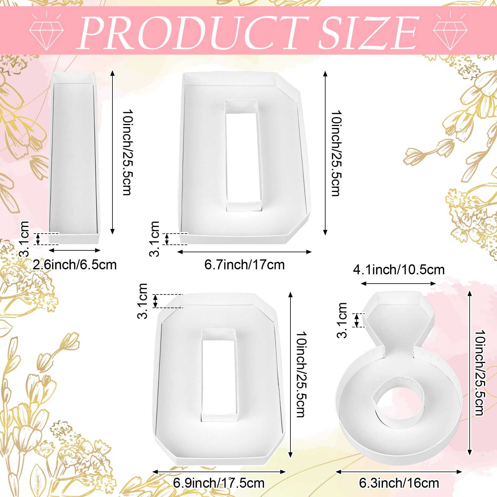 Furbeko 4 Pcs Fillable I DO Cardboard Letter for Charcuterie 10 Wedding Fillable Tray Sweets Chocolate Candy Cupcake Container P