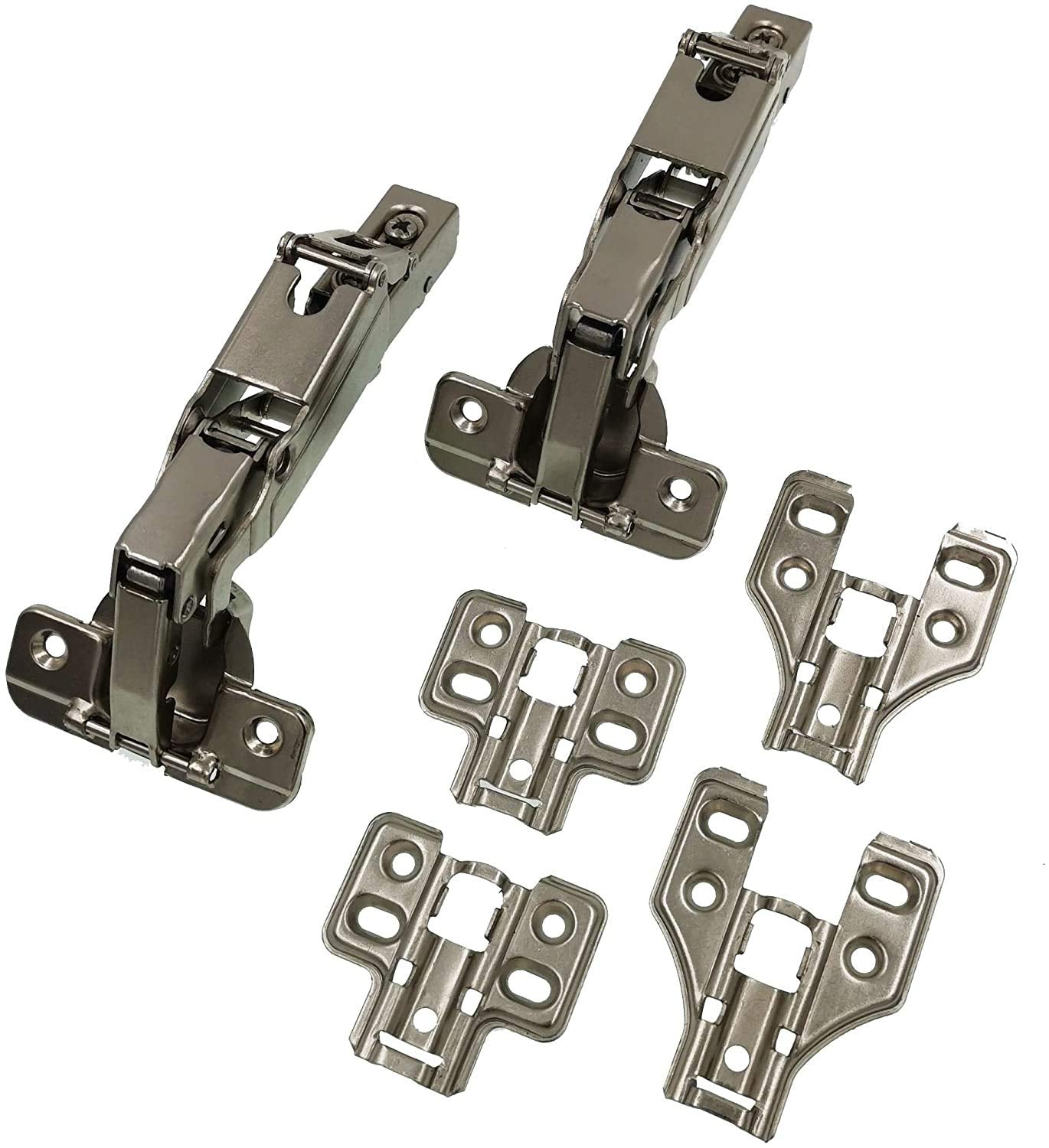 Decobasics Lazy Susan, Pie-Corner Kitchen Cabinet Hinge Set For Folding Doors. 165 Degree Nickle Plated Iron Concealed Hinges Wi