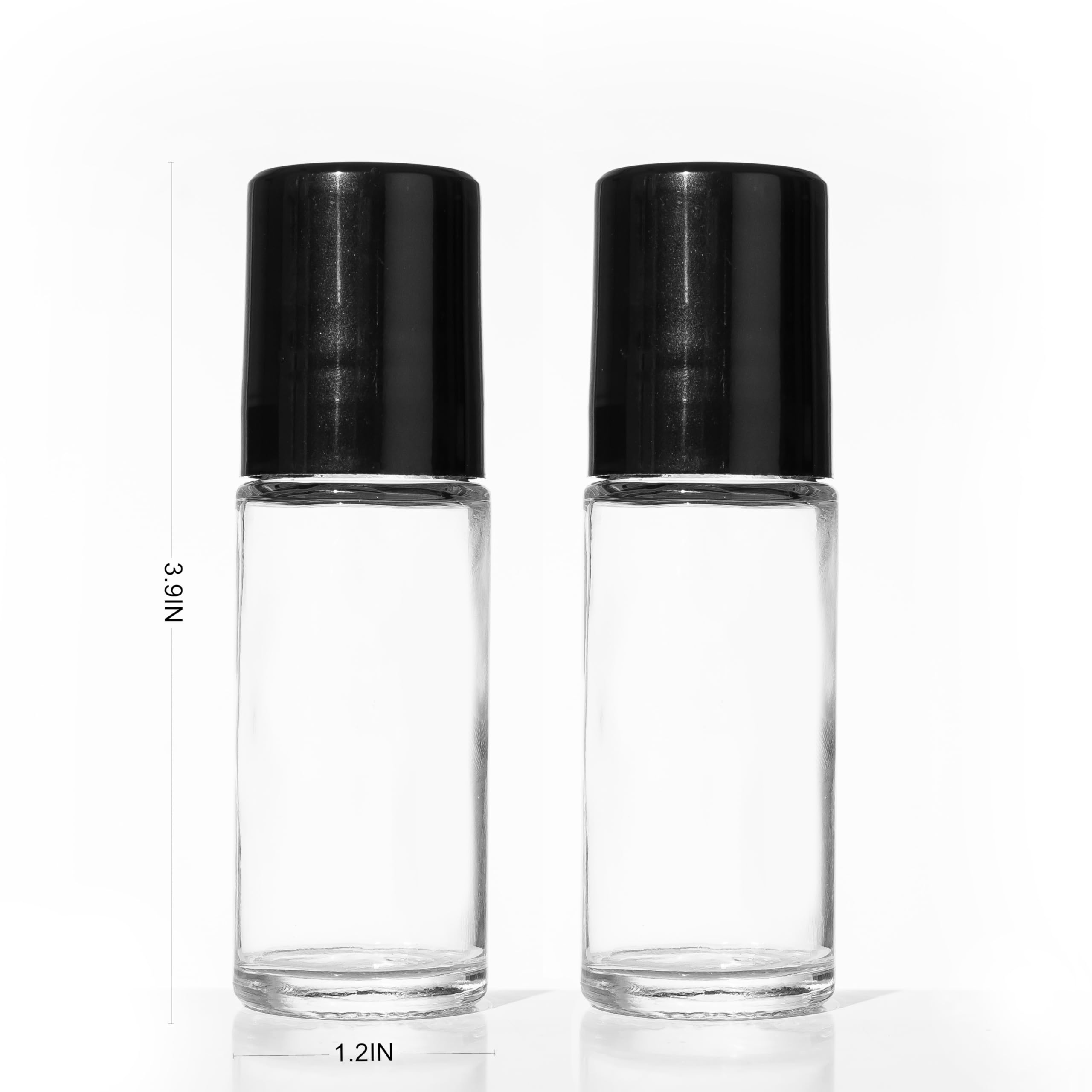 2 Pcs Empty Glass Roller Bottles Plastic Roller Ball ,Deodorant Roll On Bottles For Essential Oils, Perfume, Cosmetics (30Ml ) (