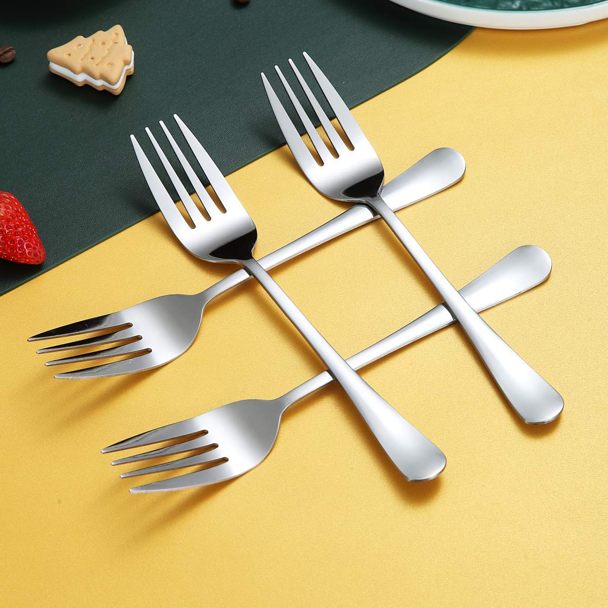 Serving Forks 4 Pieces, Kyraton Serving Fork Cold Meat Fork Stainless Steel Serving Utensils, Serving Set Packing Of 4