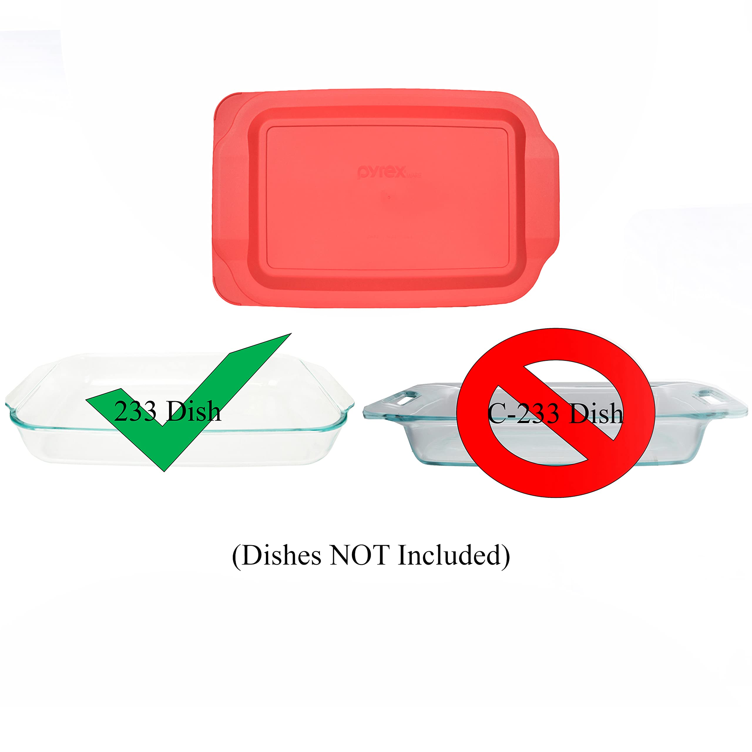 Pyrex 233-Pc 3Qt Red Food Storage Replacement Lid (2-Pack)