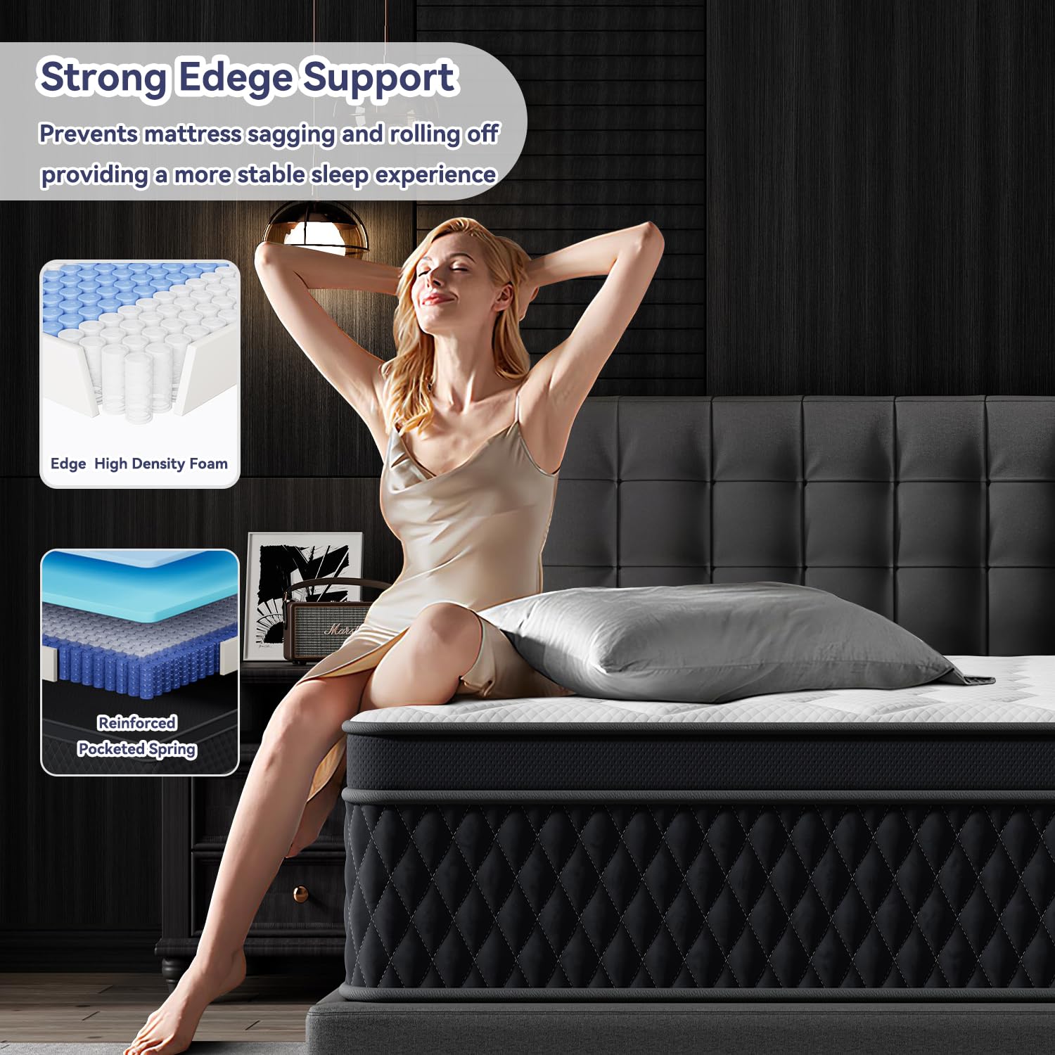 Queen Mattress, 10 Inch Hybrid Memory Foam Mattress In A Box, Individually Wrapped Pocket Coils Mattress For Isolate Motion ,Pre