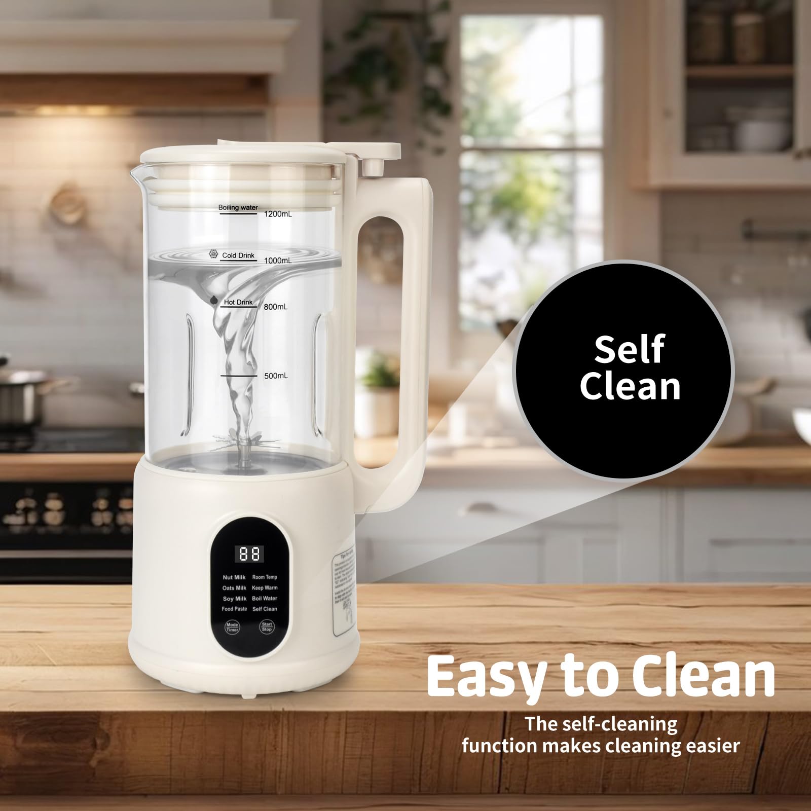 Automatic Nut Milk Maker, 8 In1 40Oz Soybean Milk Machine For Homemade Almond, Oat, Soy, Coconut, Plant-Based Milk And Non Dairy