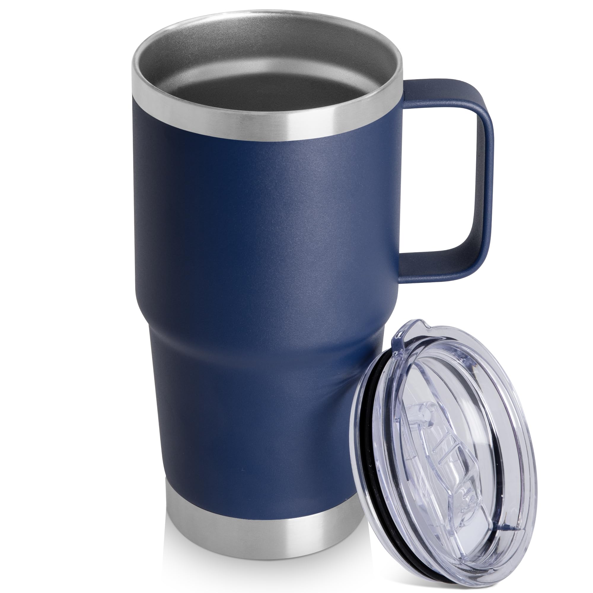 HASLE OUTFITTERS 20oz Tumbler with Lid, Stainless Steel Tumbler with Handle, Metal Insulated Travel Coffee Mug with Handle, Doub