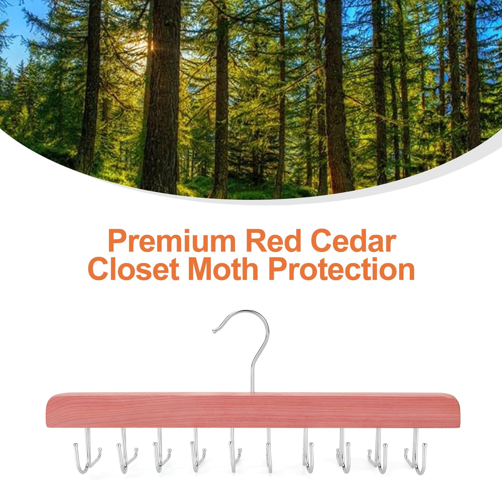 Topia Hanger Cedar 2 Pack 2 In 1 Belt Tie Hanger For Closet Max 60 Belts With 60 Ties Capacity, 20 Hooks Belt Tie Racks Hanger F