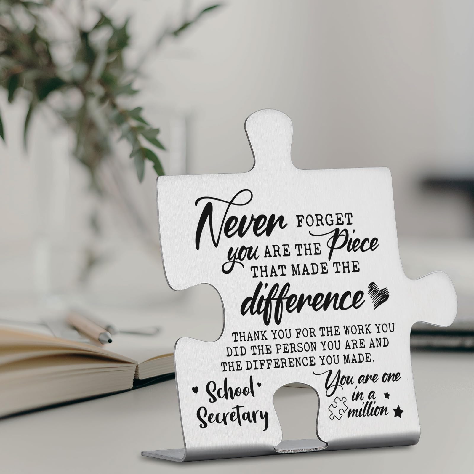 School Secretary Appreciation Gifts, Thank You Gifts for Office Staff Week Birthday Christmas Team Office Ornament Decor Puzzle