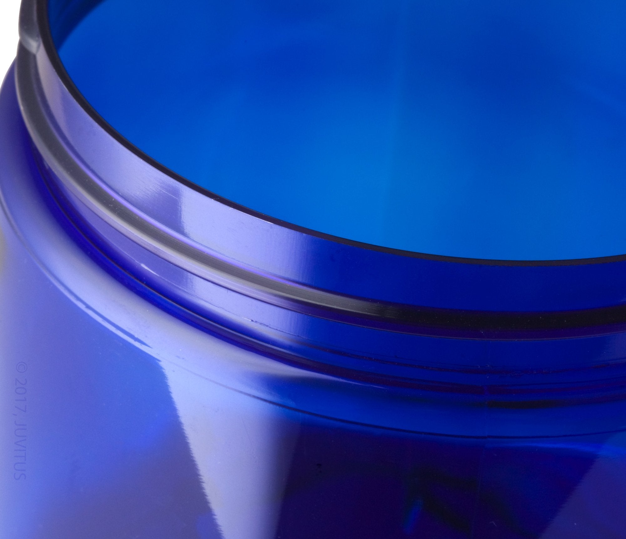 8 Oz Cobalt Blue Pet (Bpa Free) Plastic Jar With Black Smooth Lids (12 Pack)