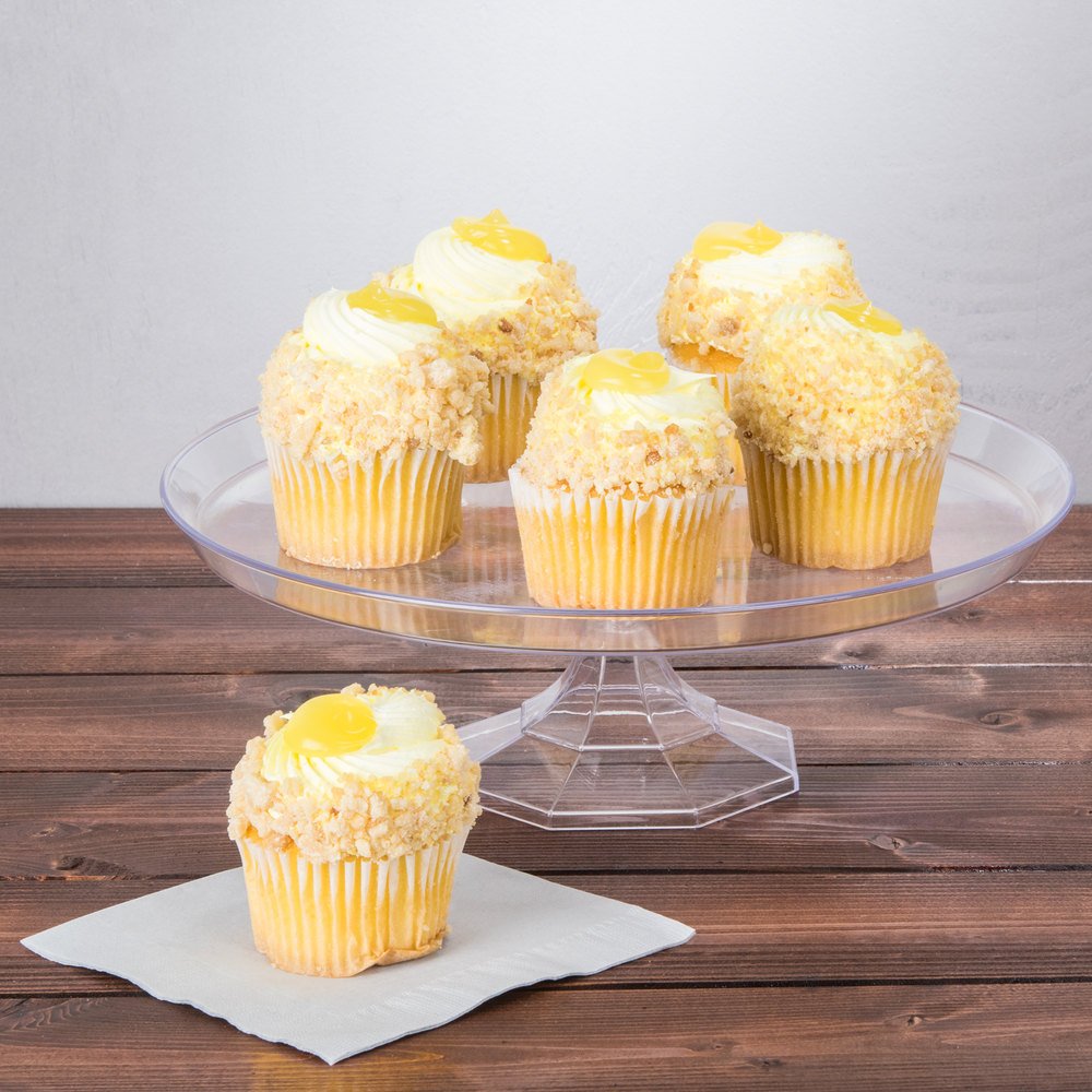 Stunning Small Clear Plastic Dessert Stand (9.75'') - Elegant Showcase For Your Delicious Treats, Perfect For Parties & Events (