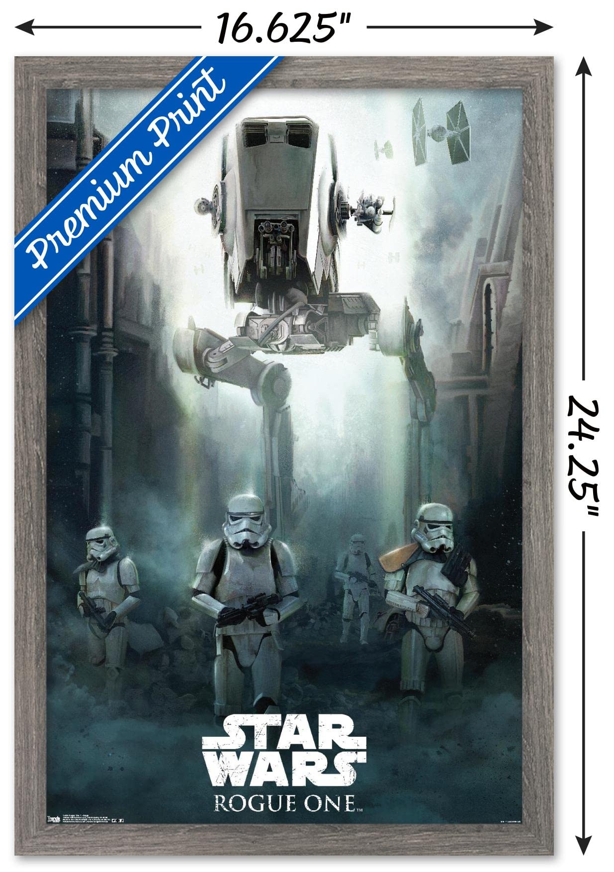 Trends International Star Wars: Rogue One - Siege Wall Poster, 14.725'' X 22.375'', Barnwood Framed Version
