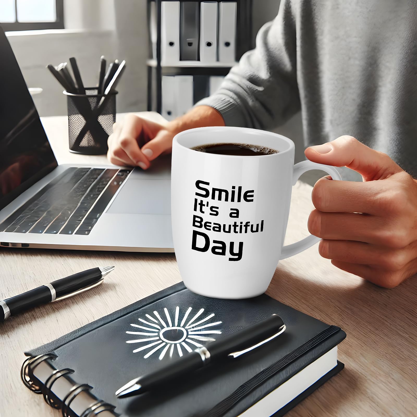 Ednzion 14 OZ Ceramic Coffee Mug - White Elephant Gift, Funny Gag Gift for Adults, Coworkers, Friends - Model WEG