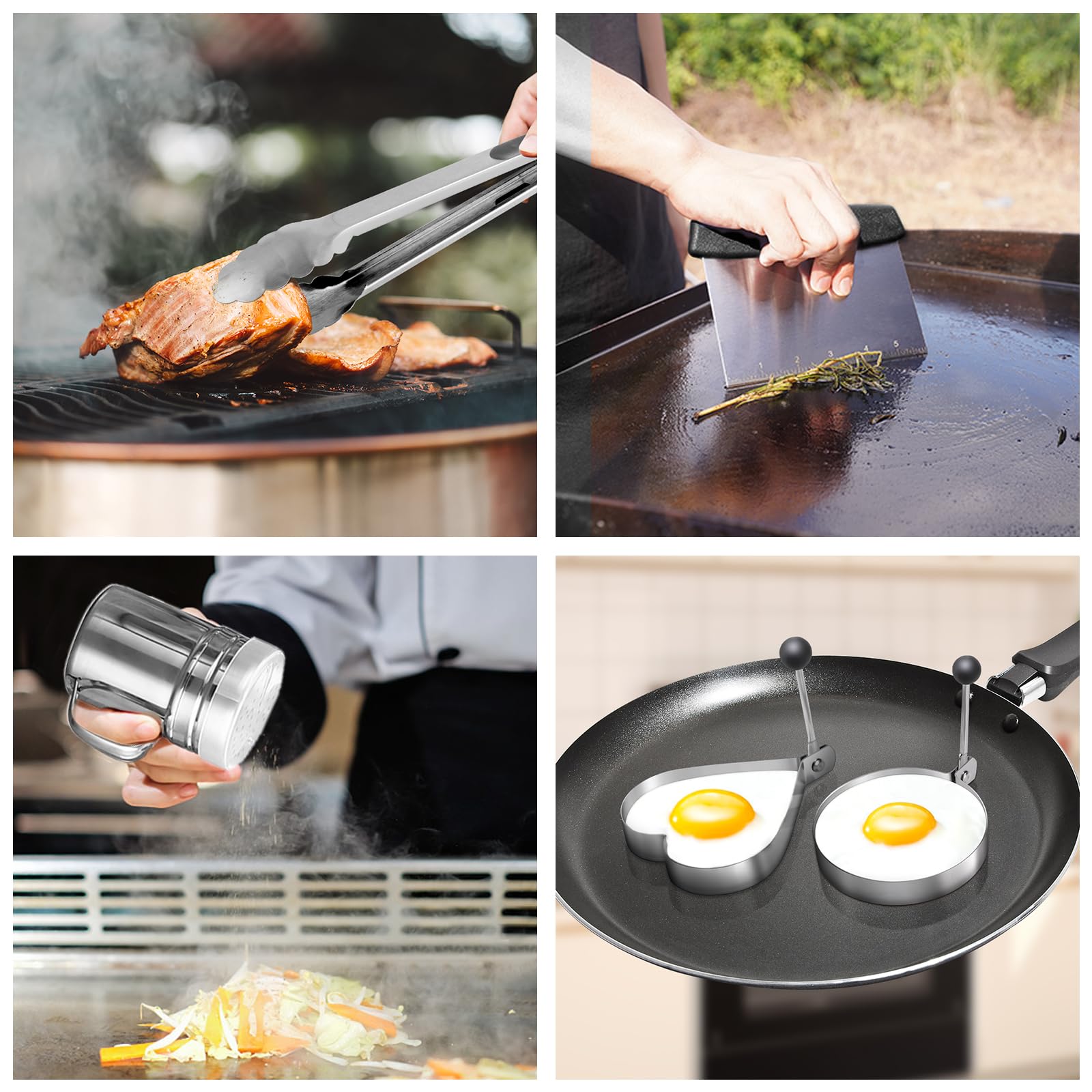 Griddle Accessories For Blackstone With Smashed Burger Press,19Pcs Griddle Accessories Kit For Hibachi, Enlarged Grill Spatula,