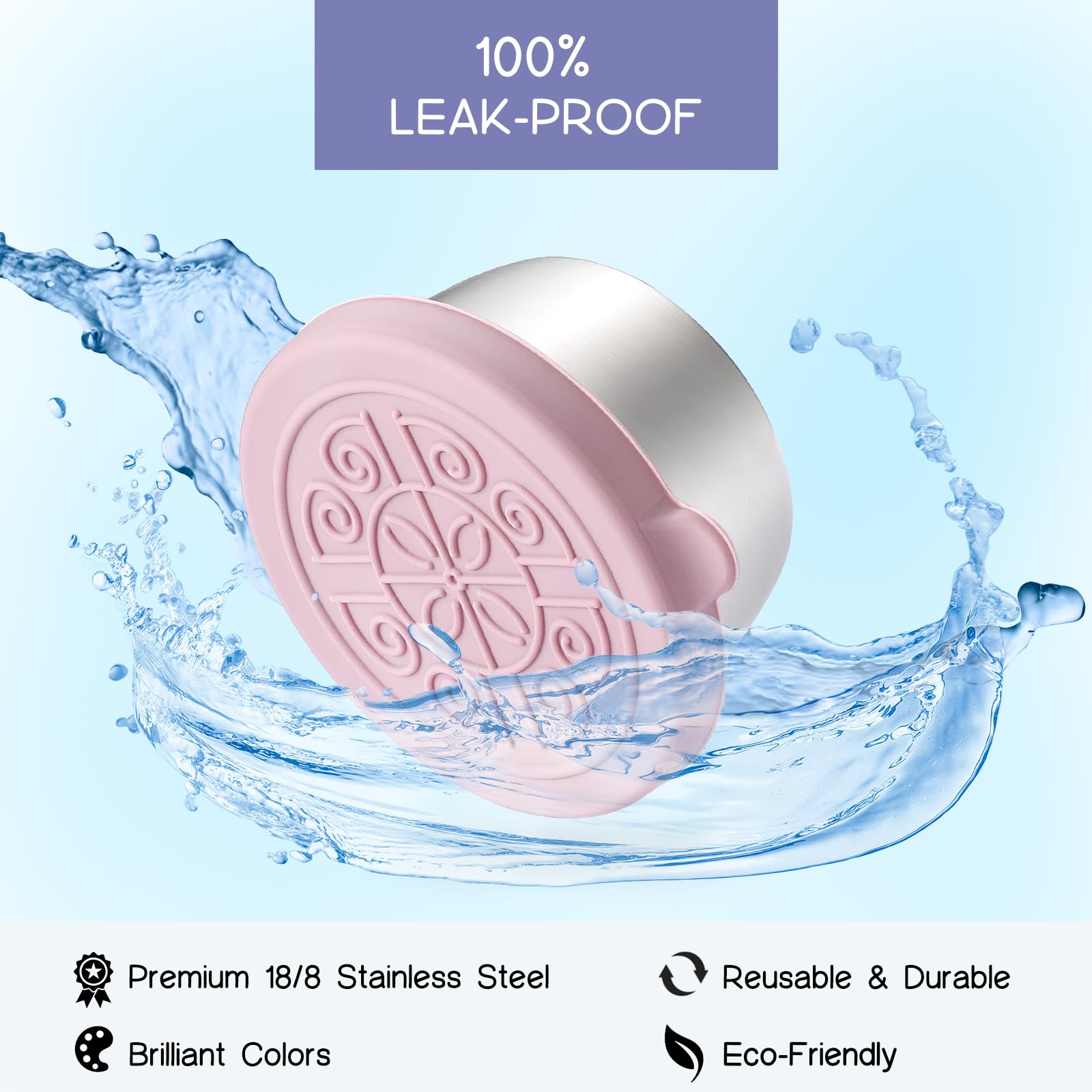 [6 Pack] Salad Dressing To Go Containers, 1.6 Oz Small Stainless Steel Sauce Cups With Leakproof Silicone Lids, For Lunch Boxes,