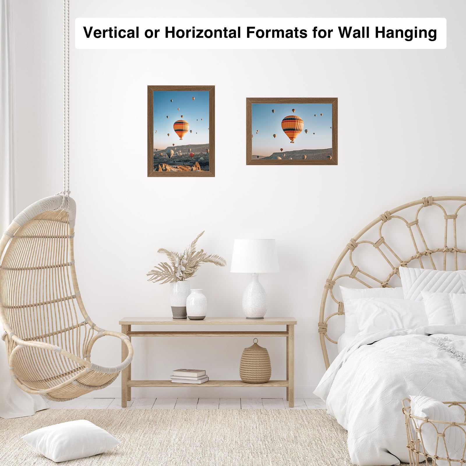 JCJMY 8x12 Picture Frame Brown for Wall Hanging or Tabletop, Wall Mounting Horizontally or Vertically, 8 x 12 Wall Gallery Poste