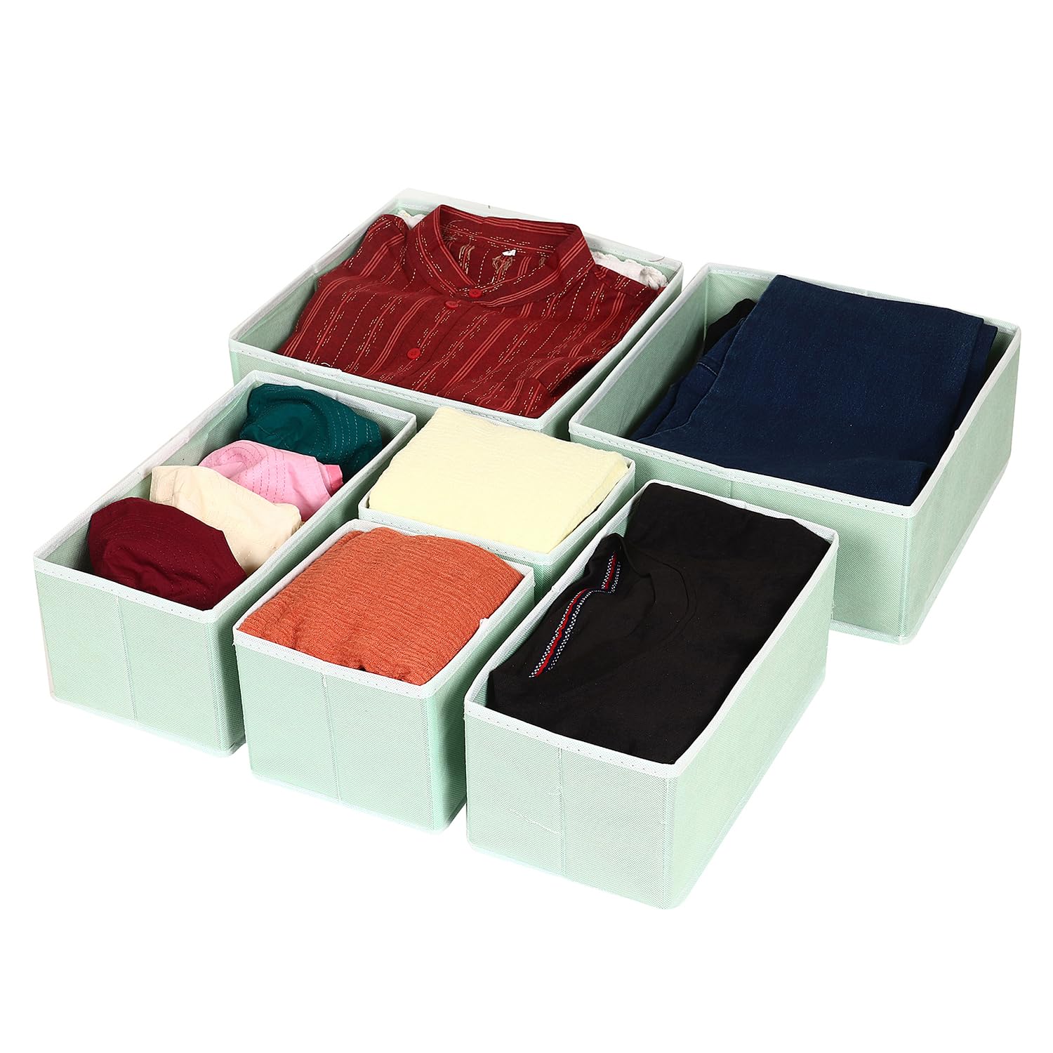 House Of Quirk Foldable Cloth Storage Box Closet Dresser Drawer Organizer Cube Basket Bins Divider With Drawers For Underwear,Br