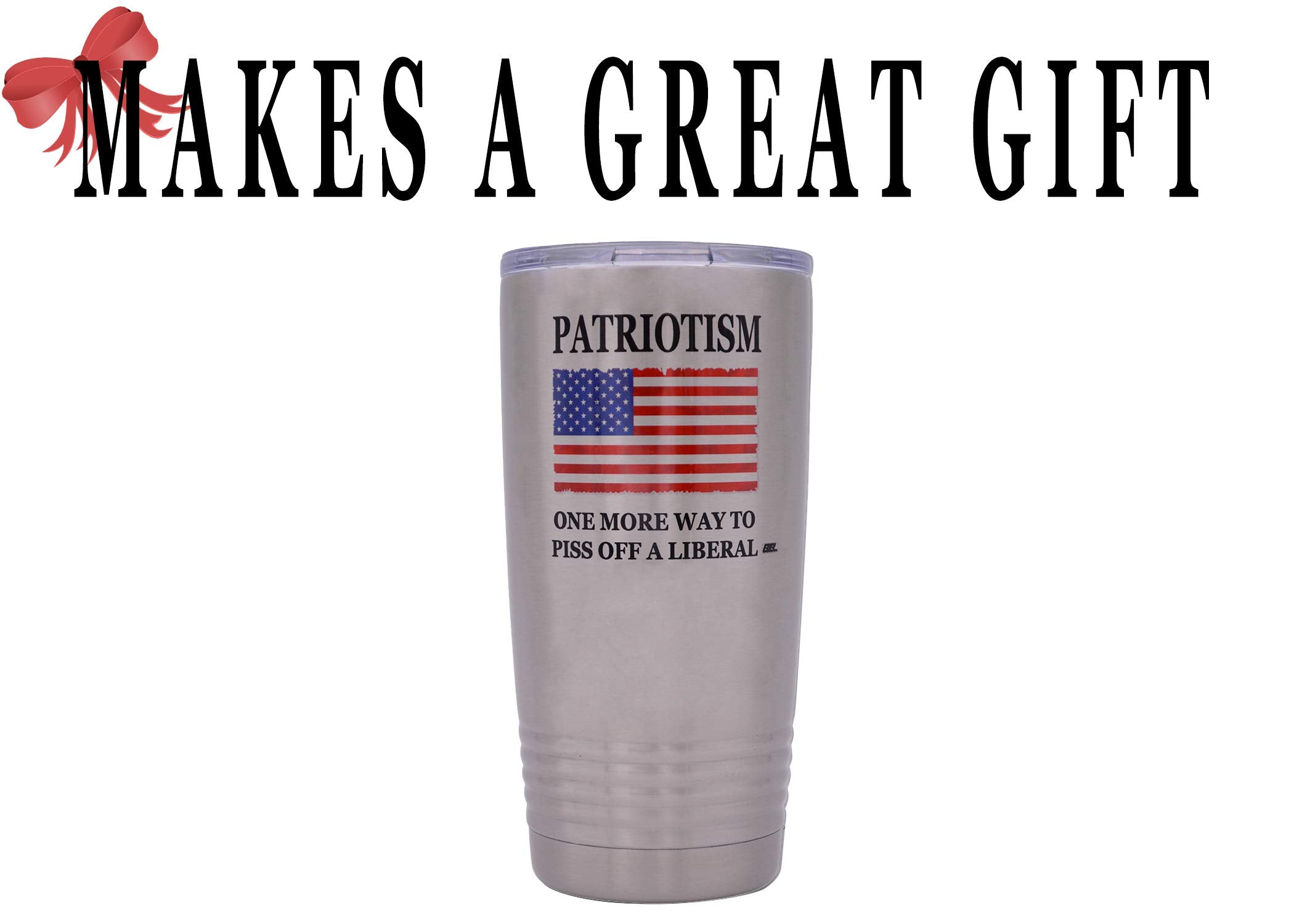 Rogue River Tactical Funny 20 Ounce Large Stainless Steel Travel Tumbler Mug Cup Conservative Or Republican