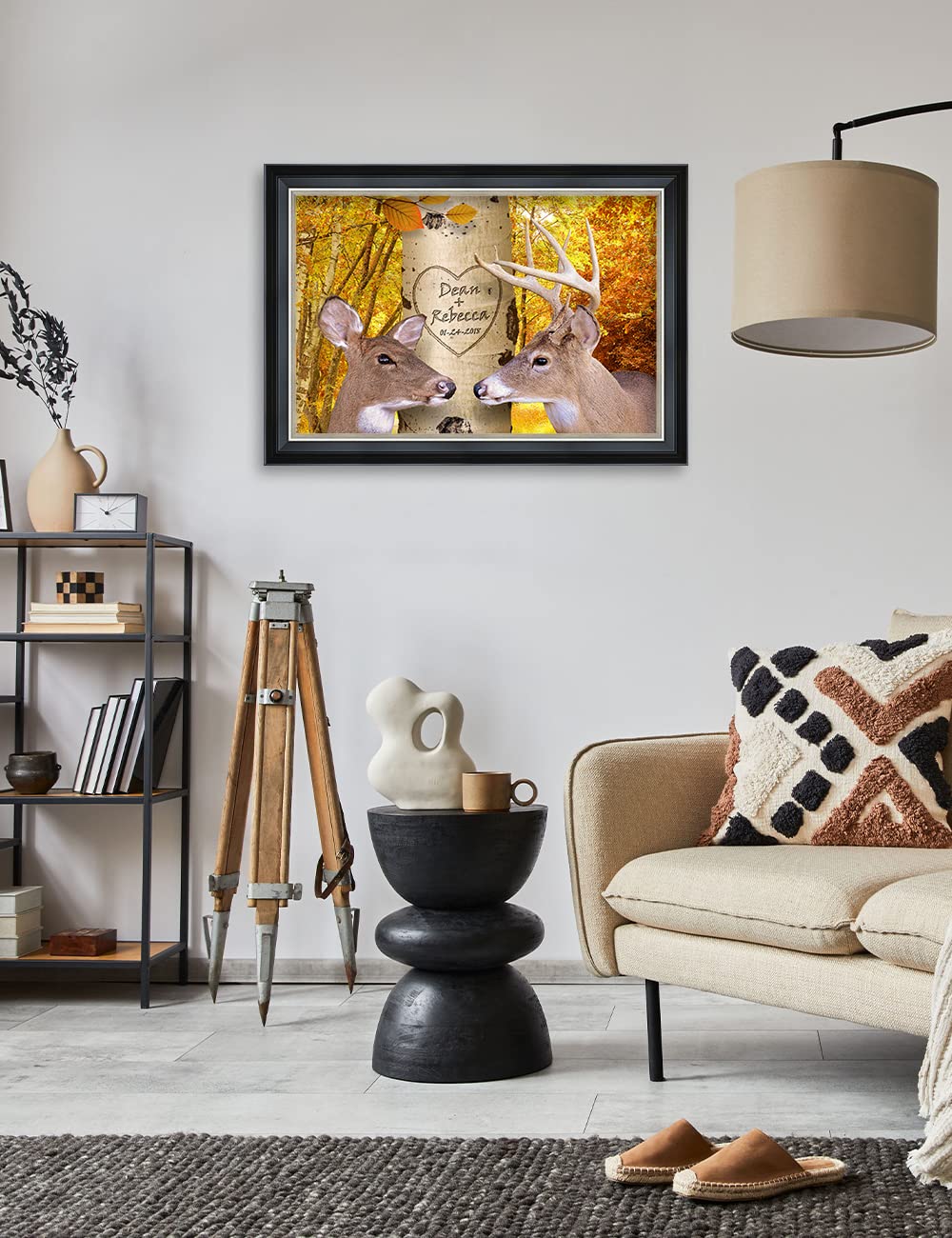 Ipic - Oh My Dear, Personalized Wall Art With Names And Date On, Giclee Prints With Solid Wood Frame, Custom Memorial Gifts For