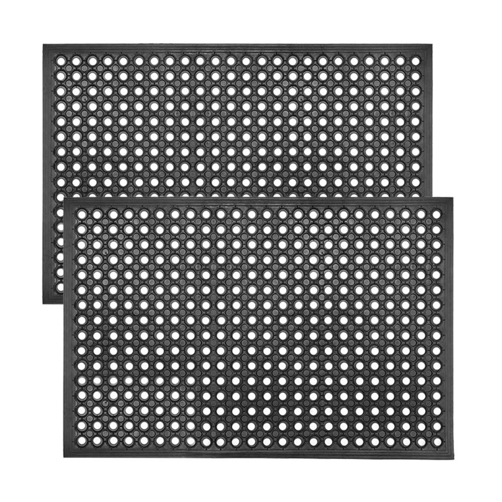 Rovsun 2-Pack Rubber Floor Mat With Holes, 36''X 60'' Anti-Fatigue/Non-Slip Drainage Mat, For Industrial Kitchen Restaurant Bar