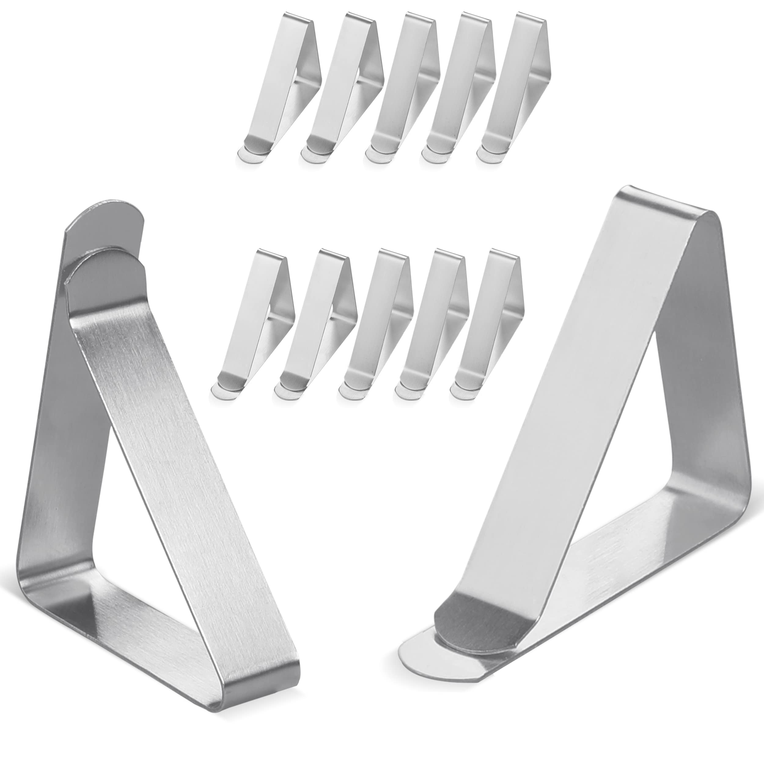 Large Tablecloth Clips [USA Based Brand]- 12 Pack Stainless Steel, Rust Proof Table Cloth Holding Clip - Perfect for Folding, Pi