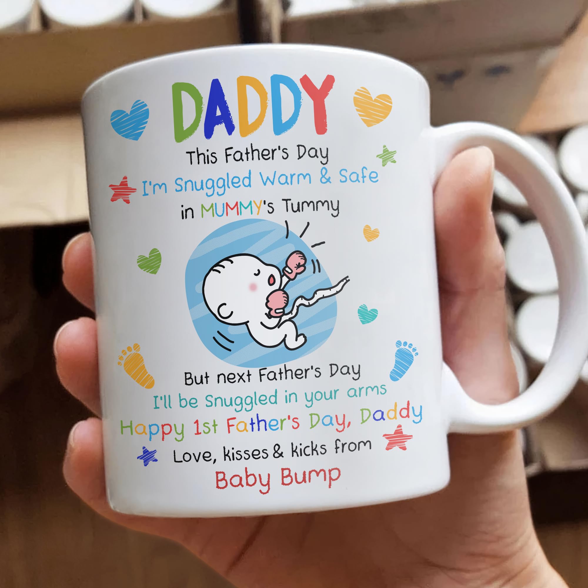 Gossby Baby Bump Coffee Mug for Dad - Funny Gift for New Dad - 1st Father s Day Gift - 11oz Mug