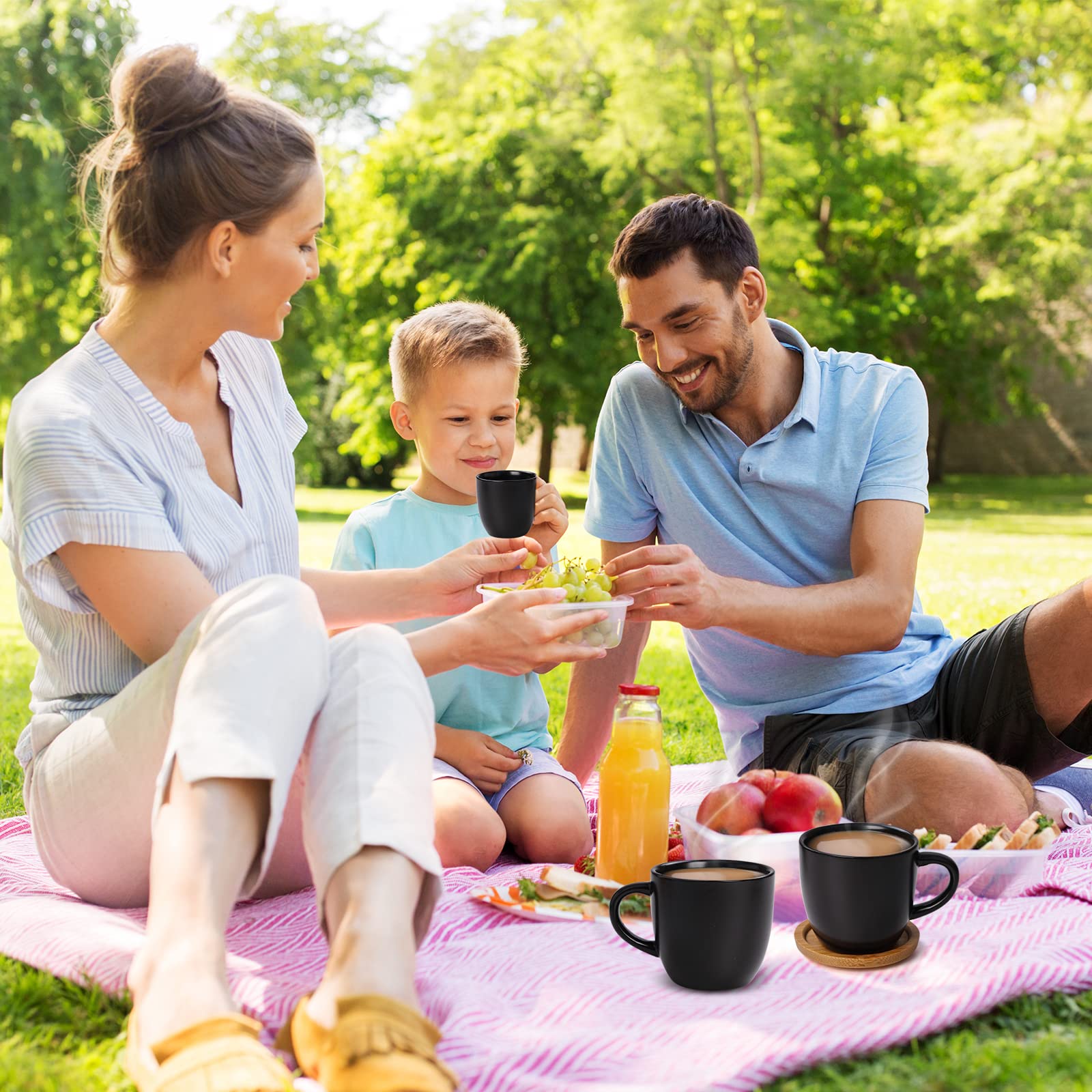 Hasense 4 Oz Espresso Cups And Saucers Set Of 6, Demitasse Cups With Handle For Coffee Drinks, Latte, Cappuccino, Cafe Mocha And