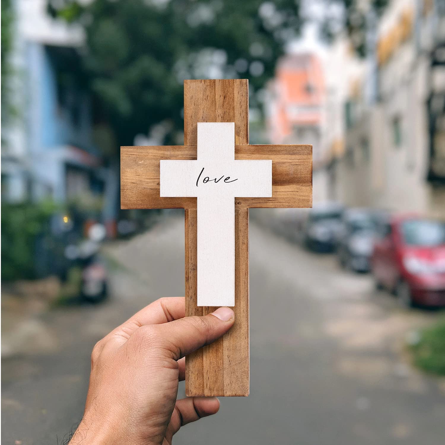 Wall And Table Wooden Cross Christians Cross Spiritual Religious Gifts With Hook On Hanging Wall Or Table With Love For Church H