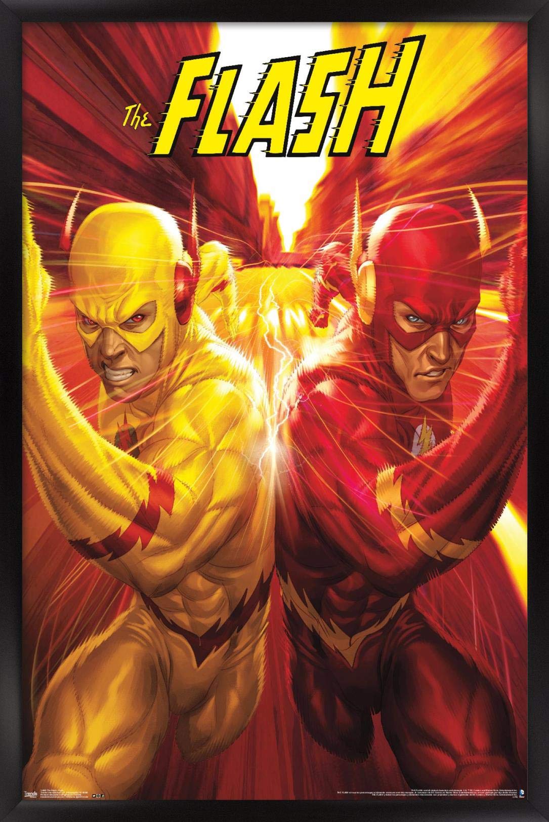 Trends International Dc Comics - The Flash And The Reverse Flash - Race Wall Poster, 14.725'' X 22.375'', Black Framed Version