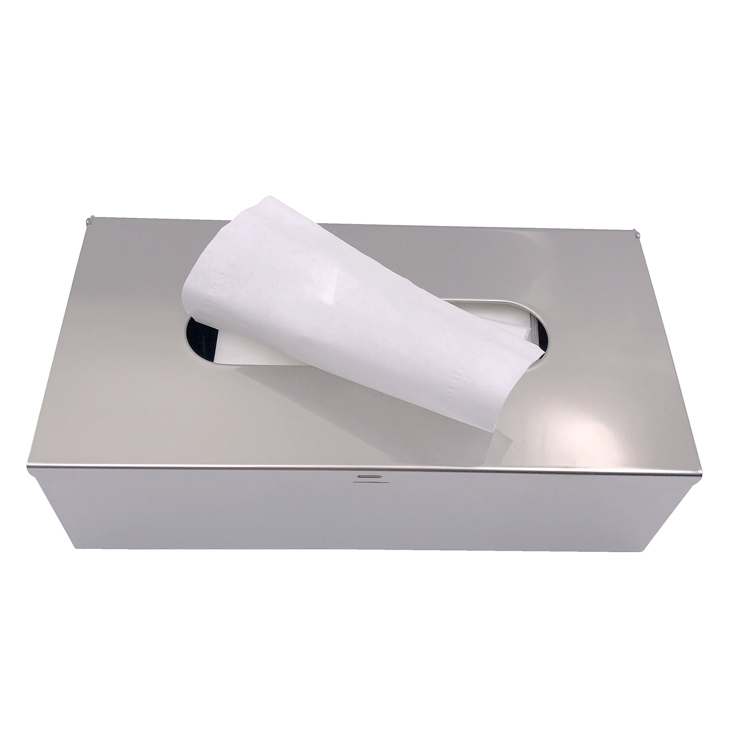 M2Cbridge Metal Facial Tissue Box Cover Holder Lay On Wall Mounted, Mirror Polishing 18/8 Stainless Steel (Rectangle)