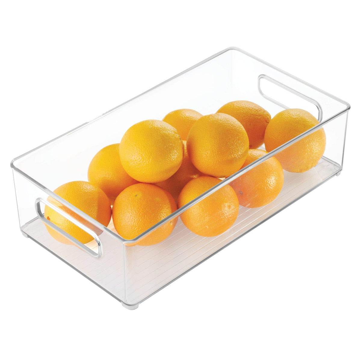 Idesign Plastic Portable Deep Storage Bin With Handles For Organizing Refrigerator, Freezer, Pantry, Bpa-Free,8'' X 4'' X 14.5''