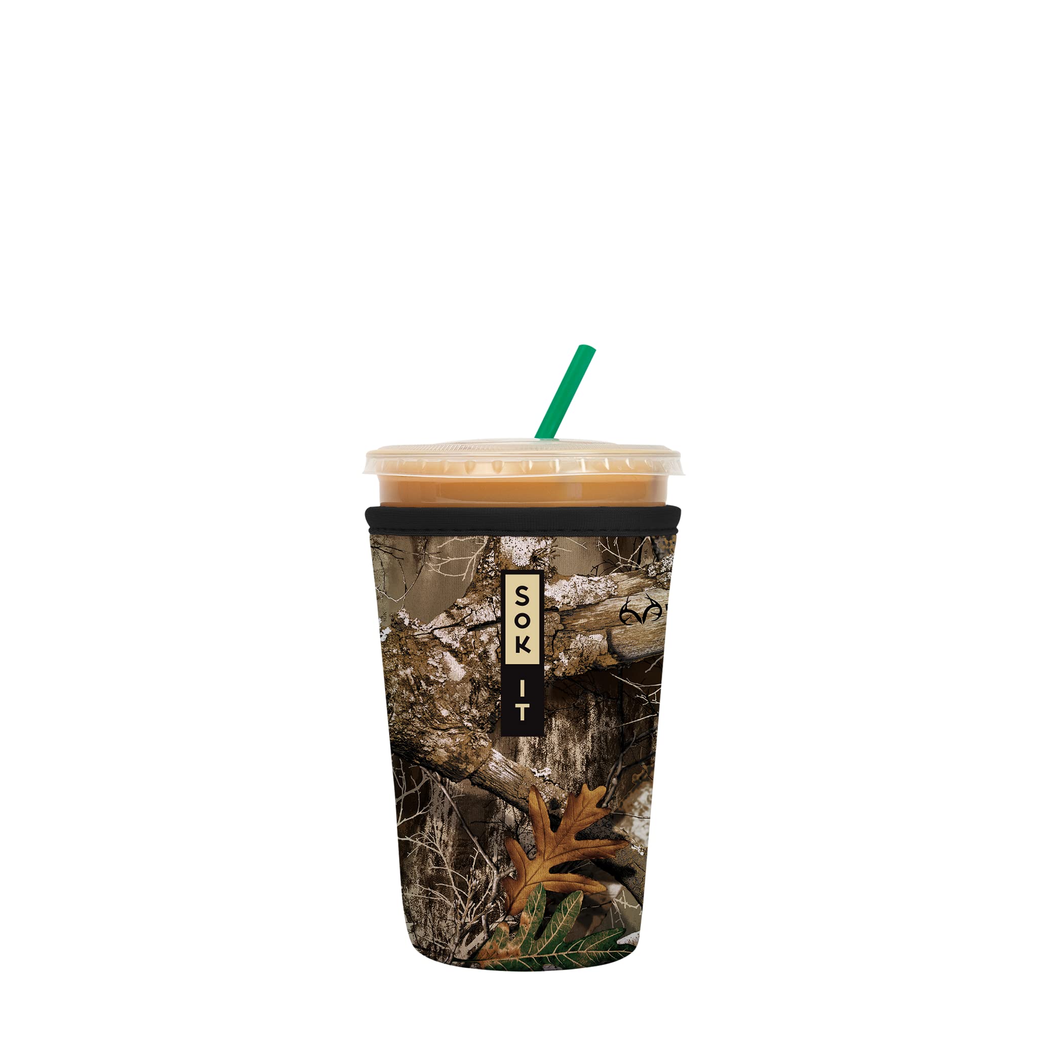 Sok It Java Sok Iced Coffee & Cold Soda Insulated Neoprene Cup Sleeve (RealTree Edge Camouflage, Medium: 22-28oz)