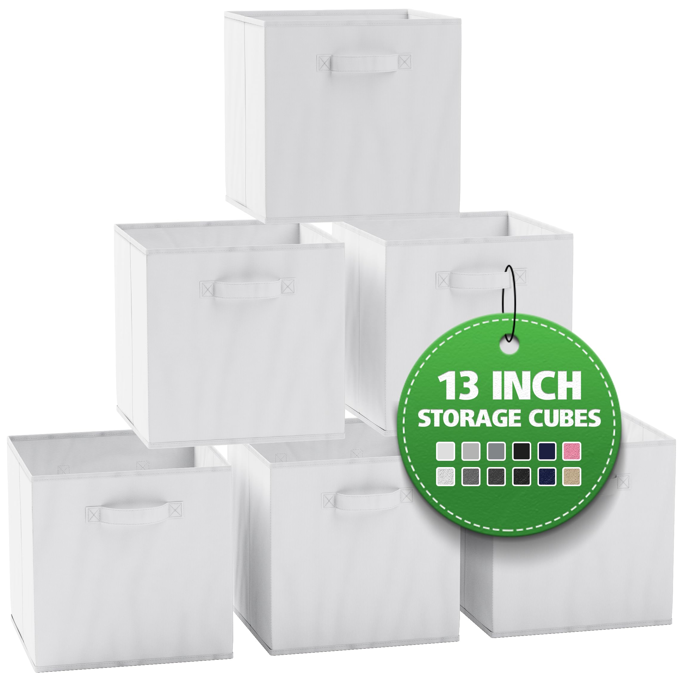 Neaterize Cube Storage Baskets For Organizing - 13X13 Inch - Set Of 6 Heavy-Duty Storage Cubes For Storage And Organization. Per