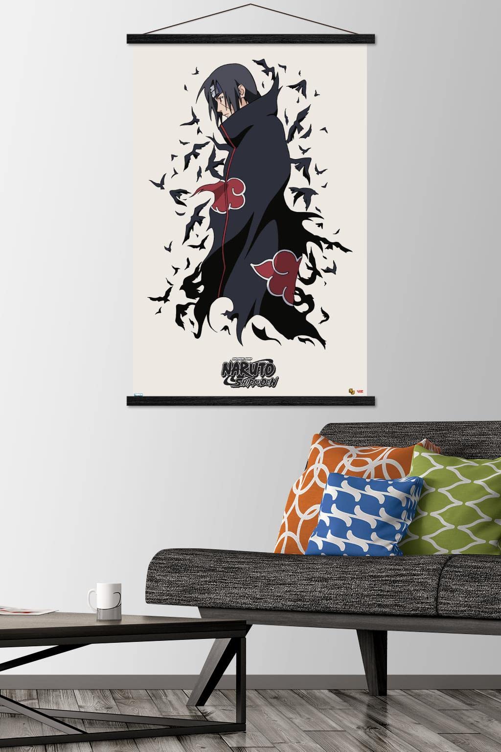 Trends International Naruto Shippuden - Itachi Wall Poster, 22.375'' X 34'', Premium Print And Black Hanger Bundle