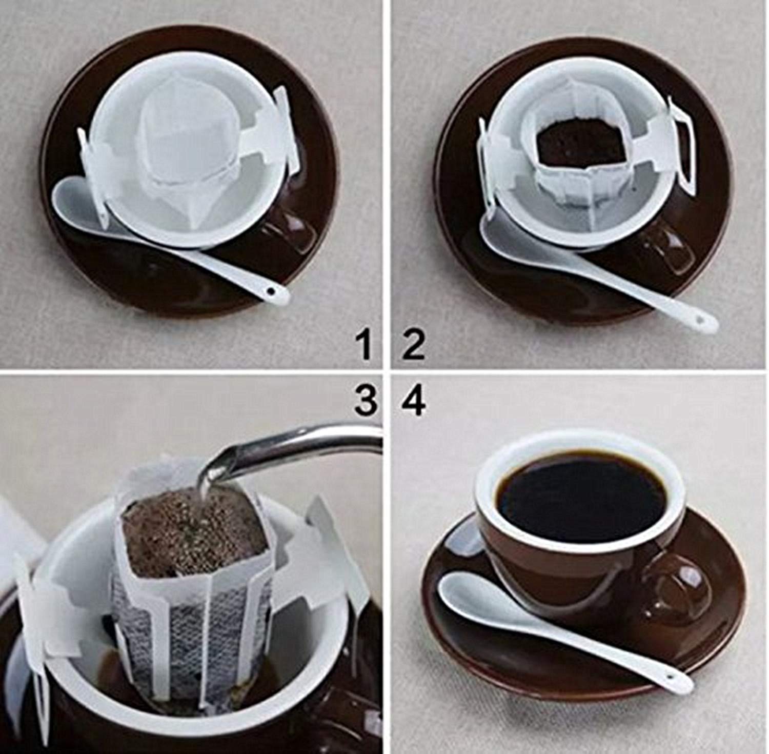 Coffee Filter Paper Bag 100 Pieces, Hanging Ear Drip Coffee Bag Single Serve Disposable Drip Coffee Filter Bag Perfect For House