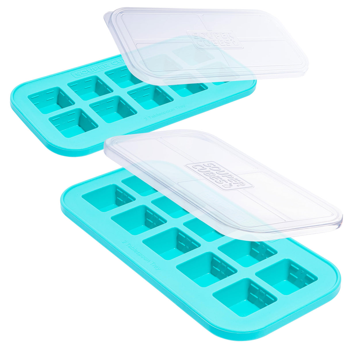 Souper Cubes 2 Tbsp Silicone Freezer Tray With Lid - Easy Meal Prep Container And Kitchen Storage Solution - Silicone Mold For S