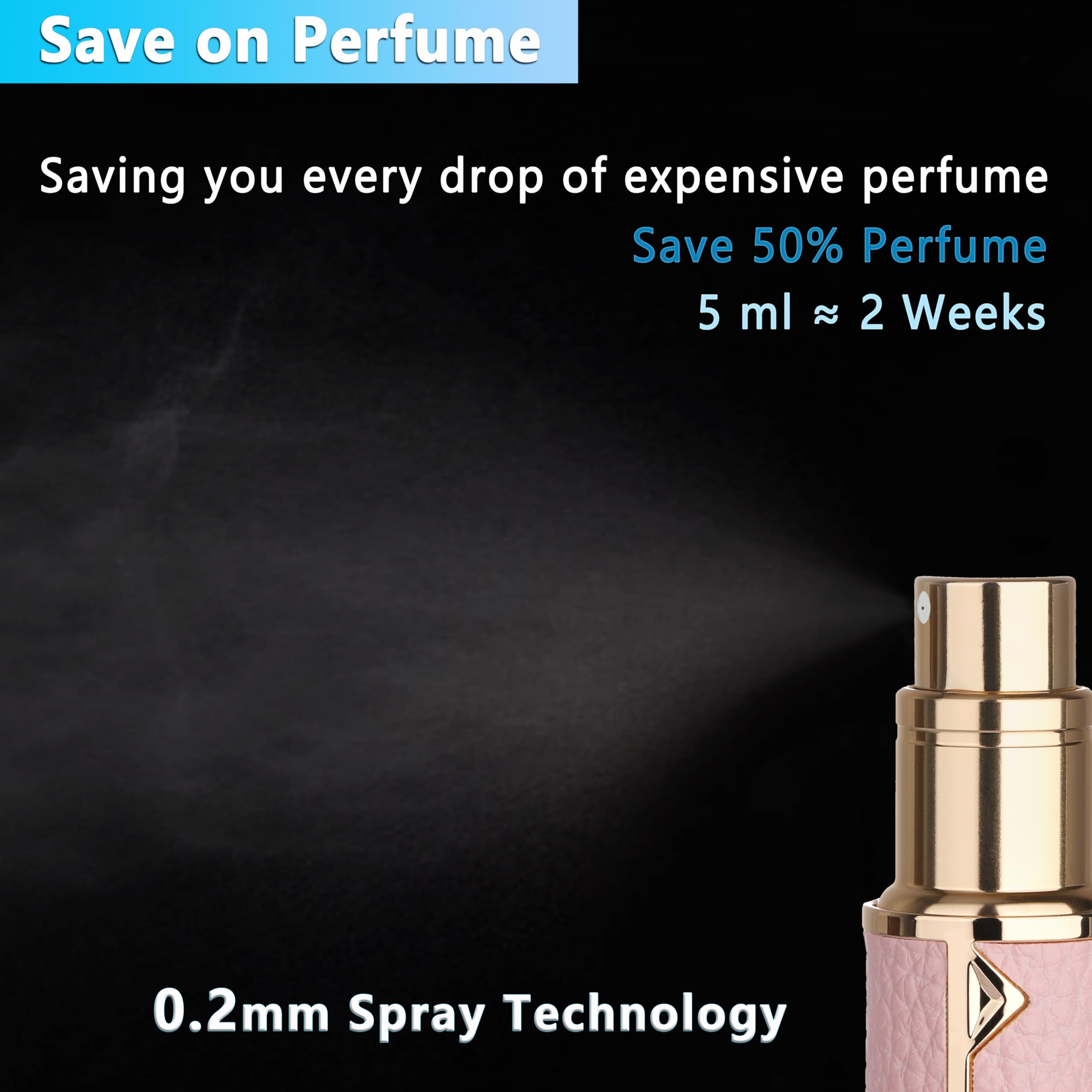 Qavhun Refillable Travel Perfume Atomizer Bottle - 5Ml Luxury Pocket Perfume Dispenser Pump, Travel Perfume Atomiser, Cologne Di