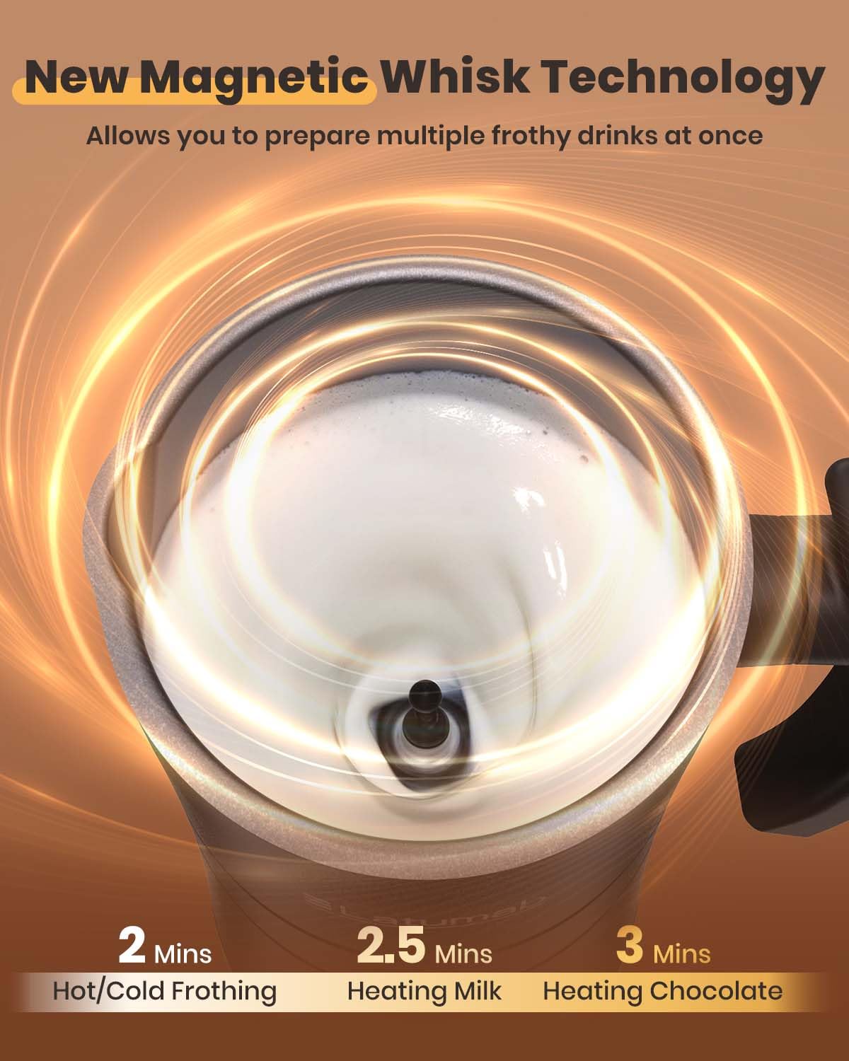 Electric Milk Frother, Latumab 4 In 1 Milk Steamer, 11.8Oz/350Ml Automatic Warm And Cold Foam Maker For Coffee, Latte, Cappuccin