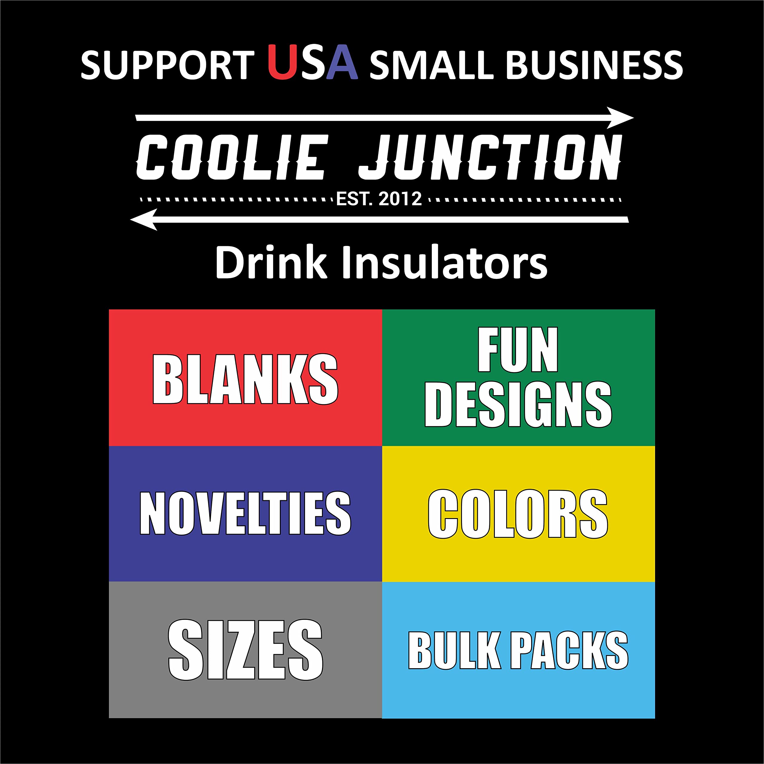 Blank Neoprene Full Bottom Can Coolie (4 Pack  Royal Blue)